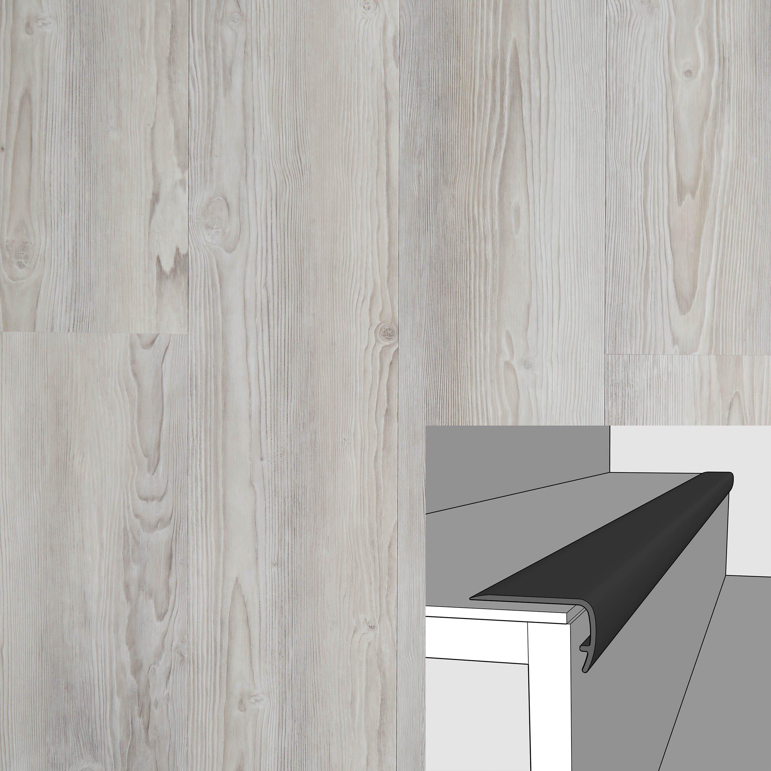 Sandy Pine 94in. Vinyl Overlapping Stair Nose