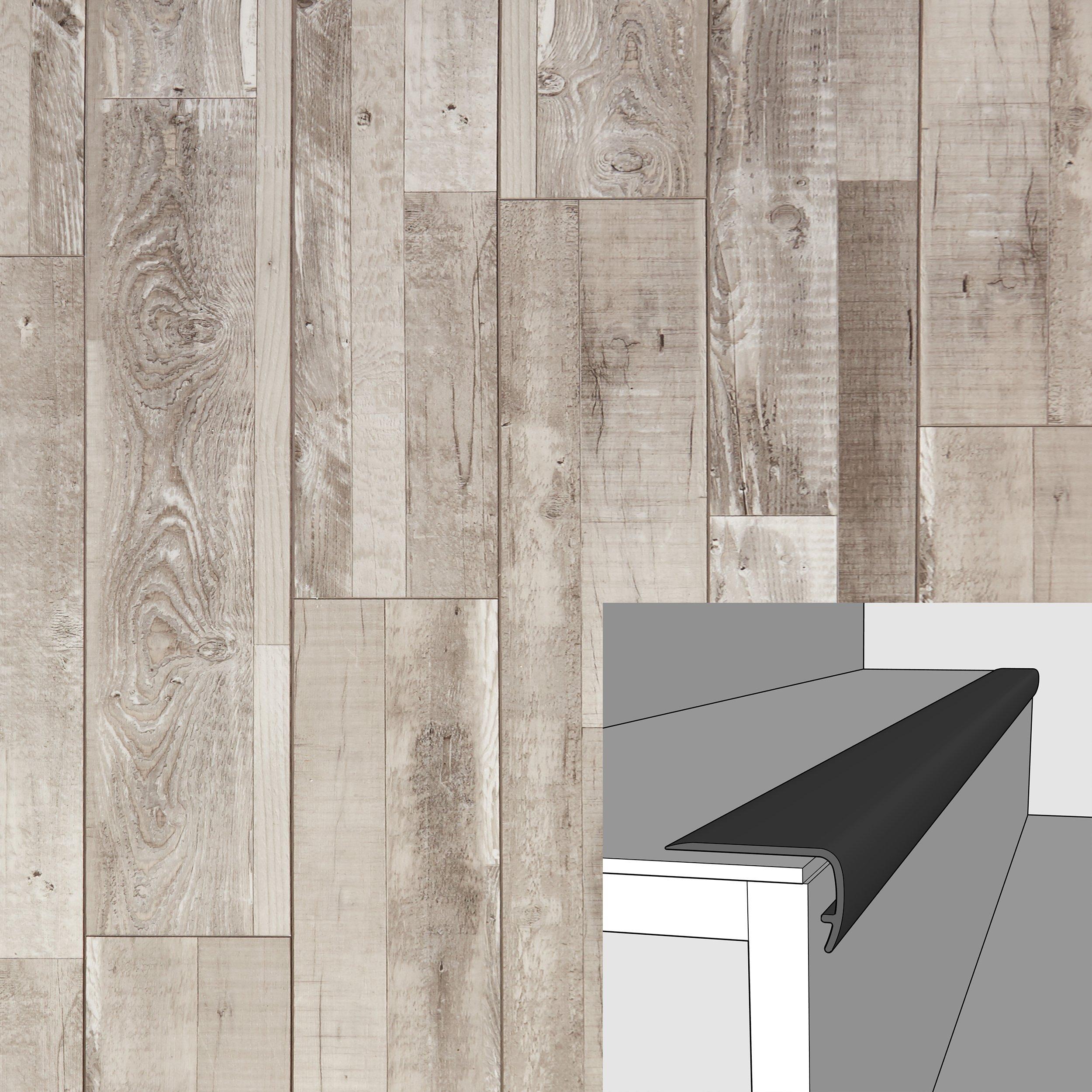 Dockside Oak 94in. Vinyl Overlapping Stair Nose