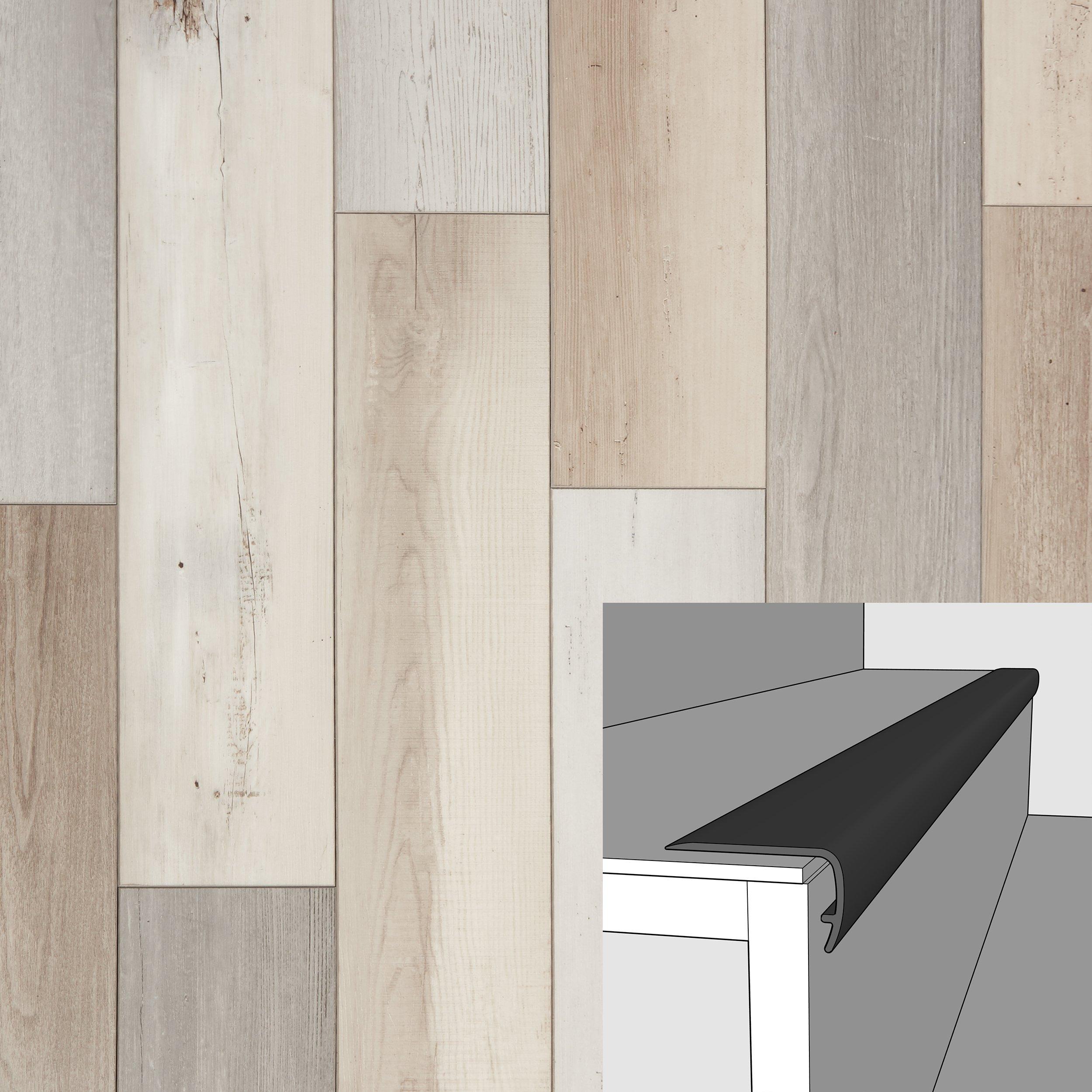 Farmhouse Medley 94in. Vinyl Overlapping Stair Nose