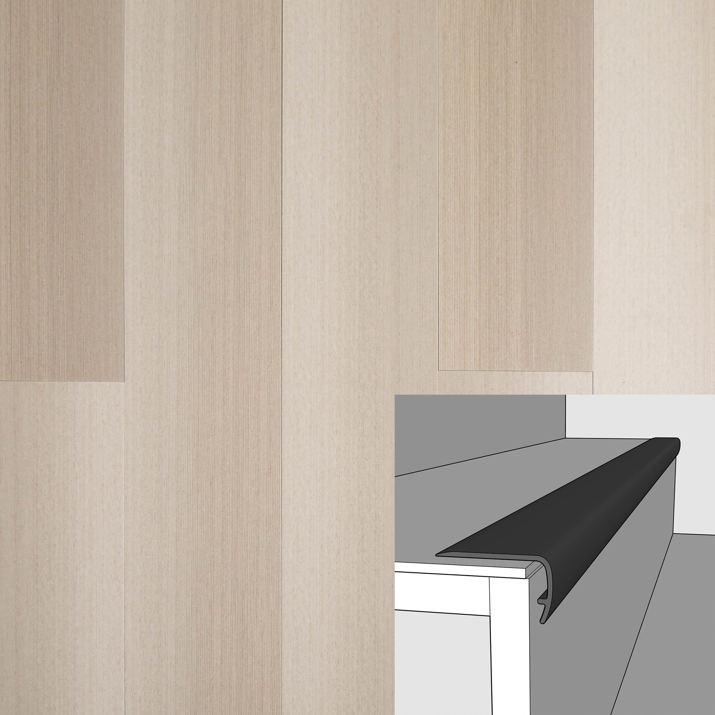 Lineage Tan 94in. Vinyl Overlapping Stair Nose