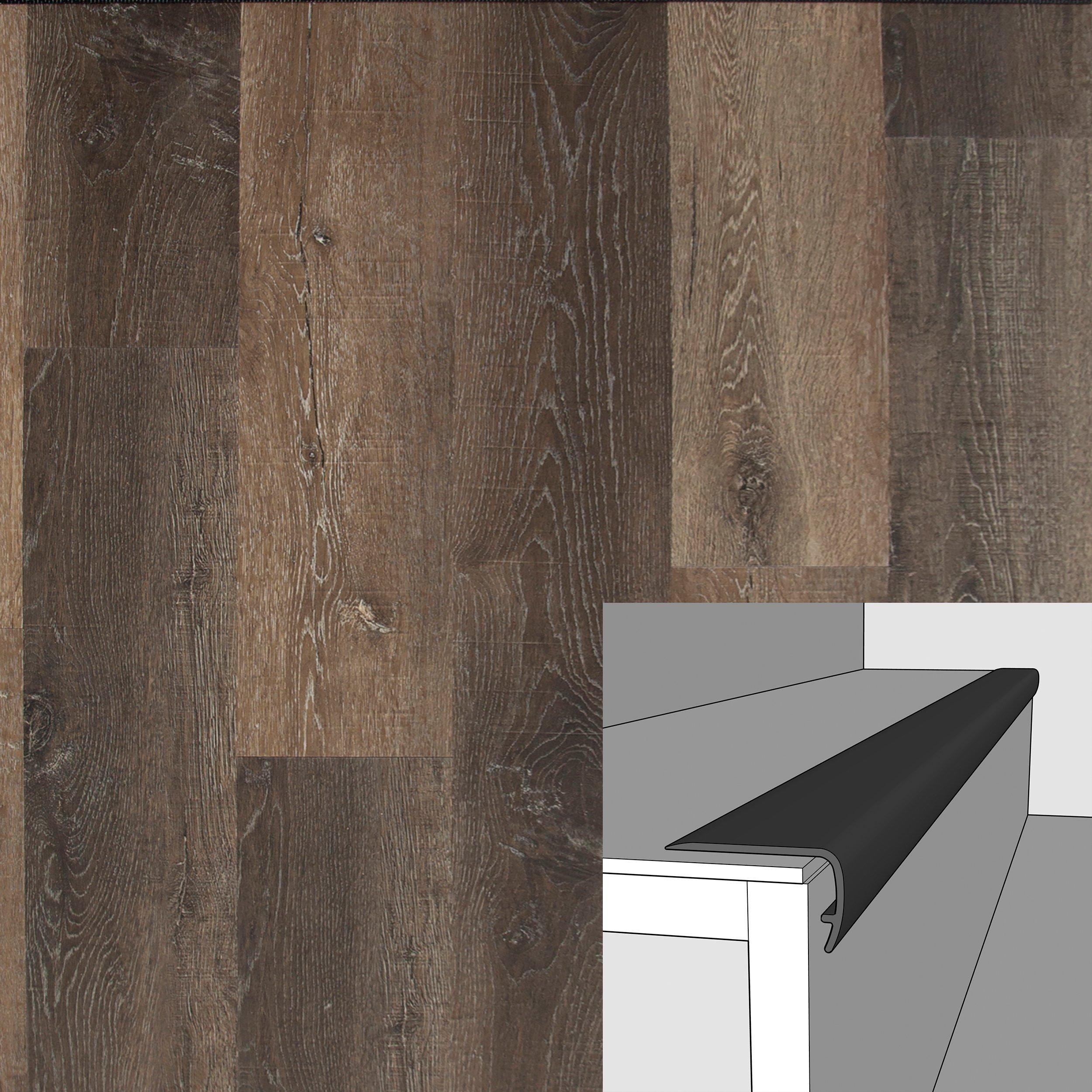 Timber Beam Oak 94in. Vinyl Overlapping Stair Nose