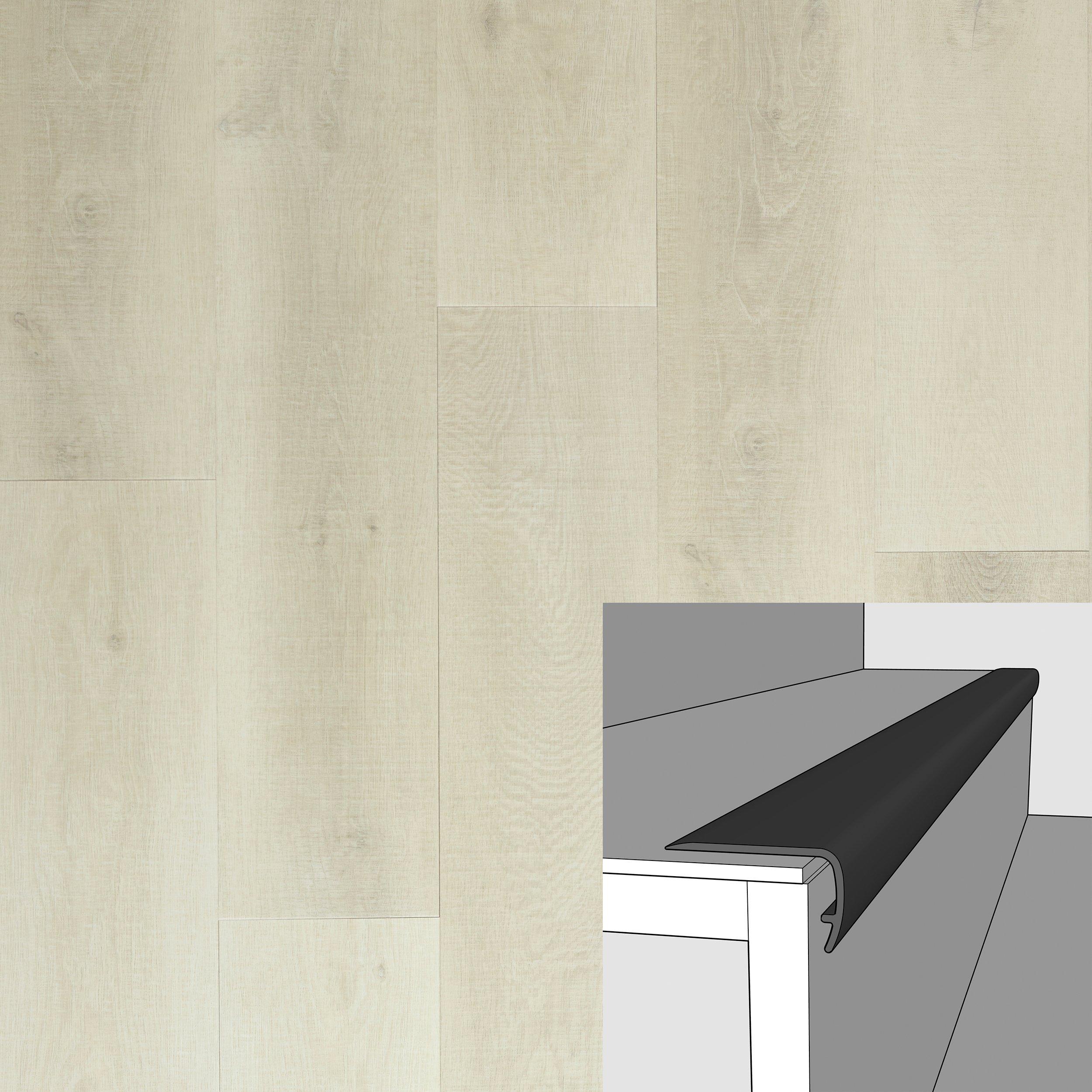 Wrightsville Almond 94in. Vinyl Overlapping Stair Nose