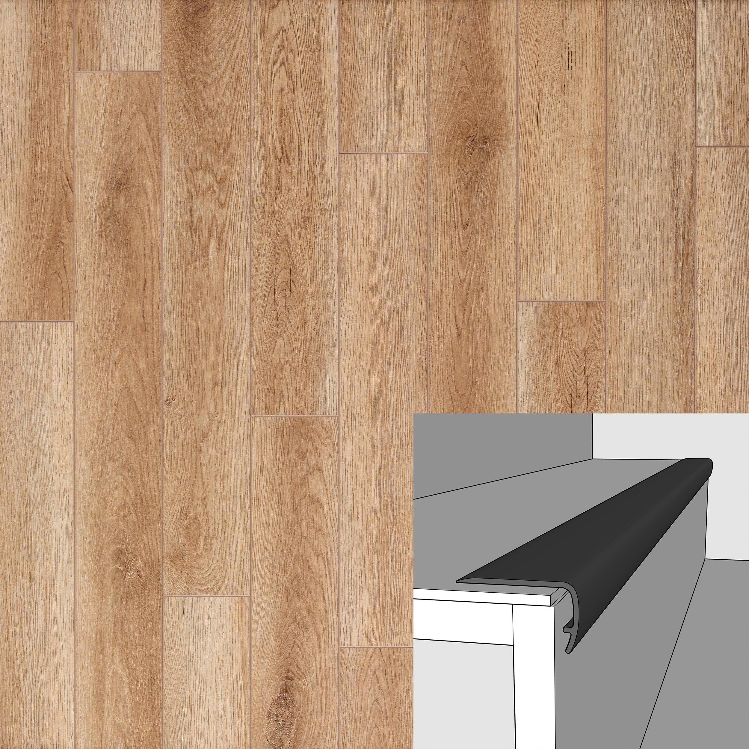 Oakhaven Maple 94in. Vinyl Overlapping Stair Nose