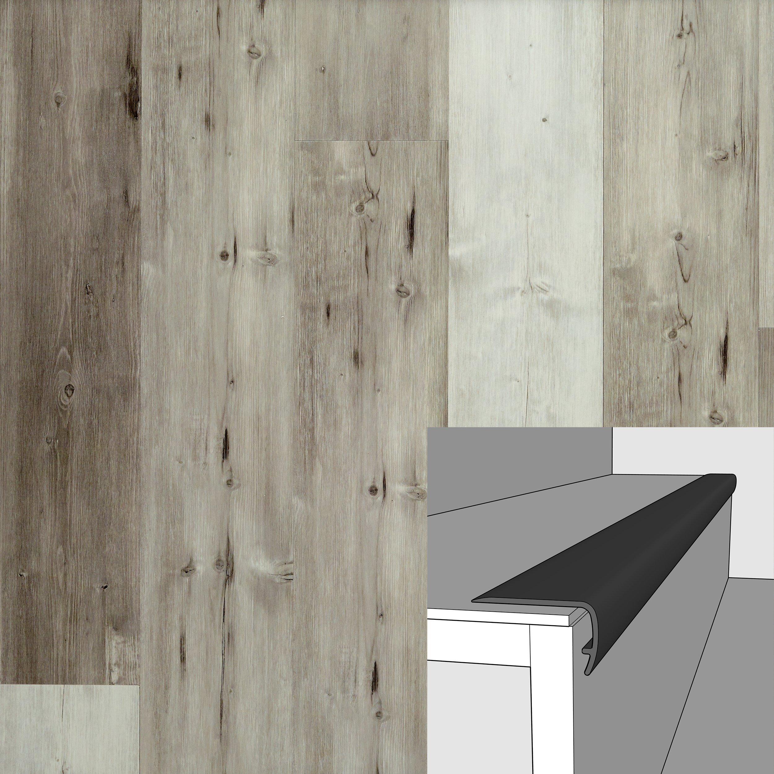 Flagstone Pine 94in. Vinyl Overlapping Stair Nose