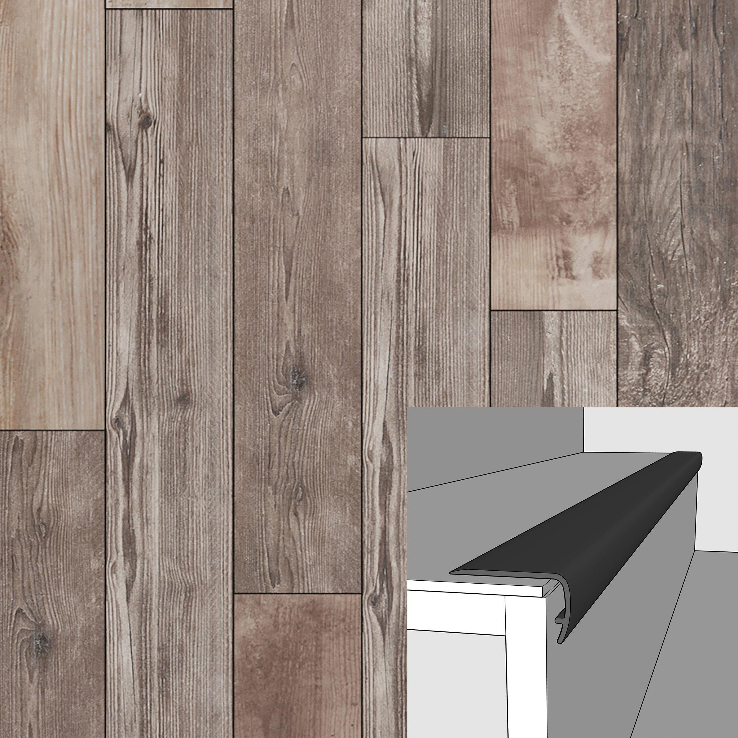 Mission White Salvage 94in. Vinyl Overlapping Stair Nose