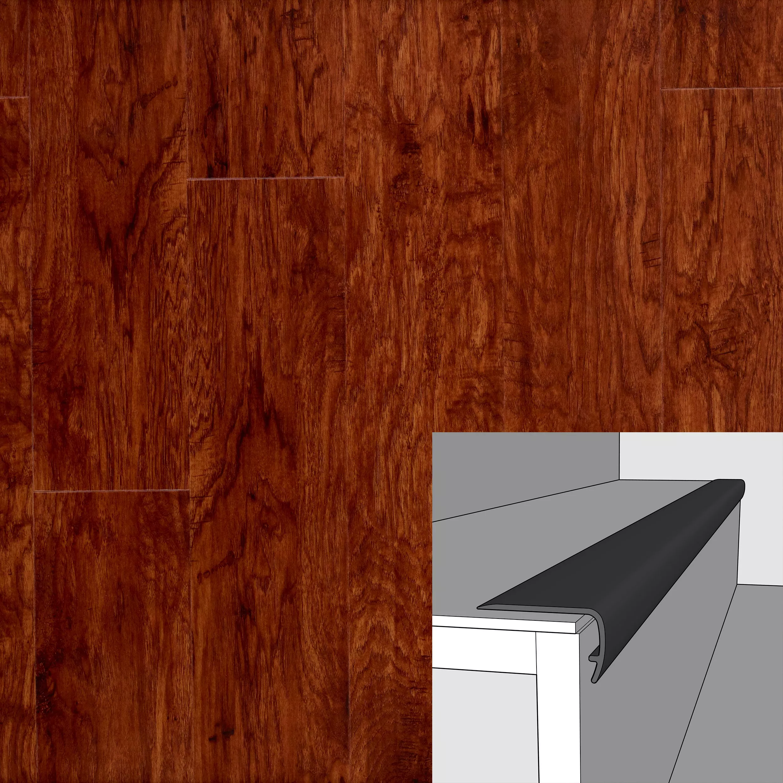 Grande Hickory 94in. Vinyl Overlapping Stair Nose