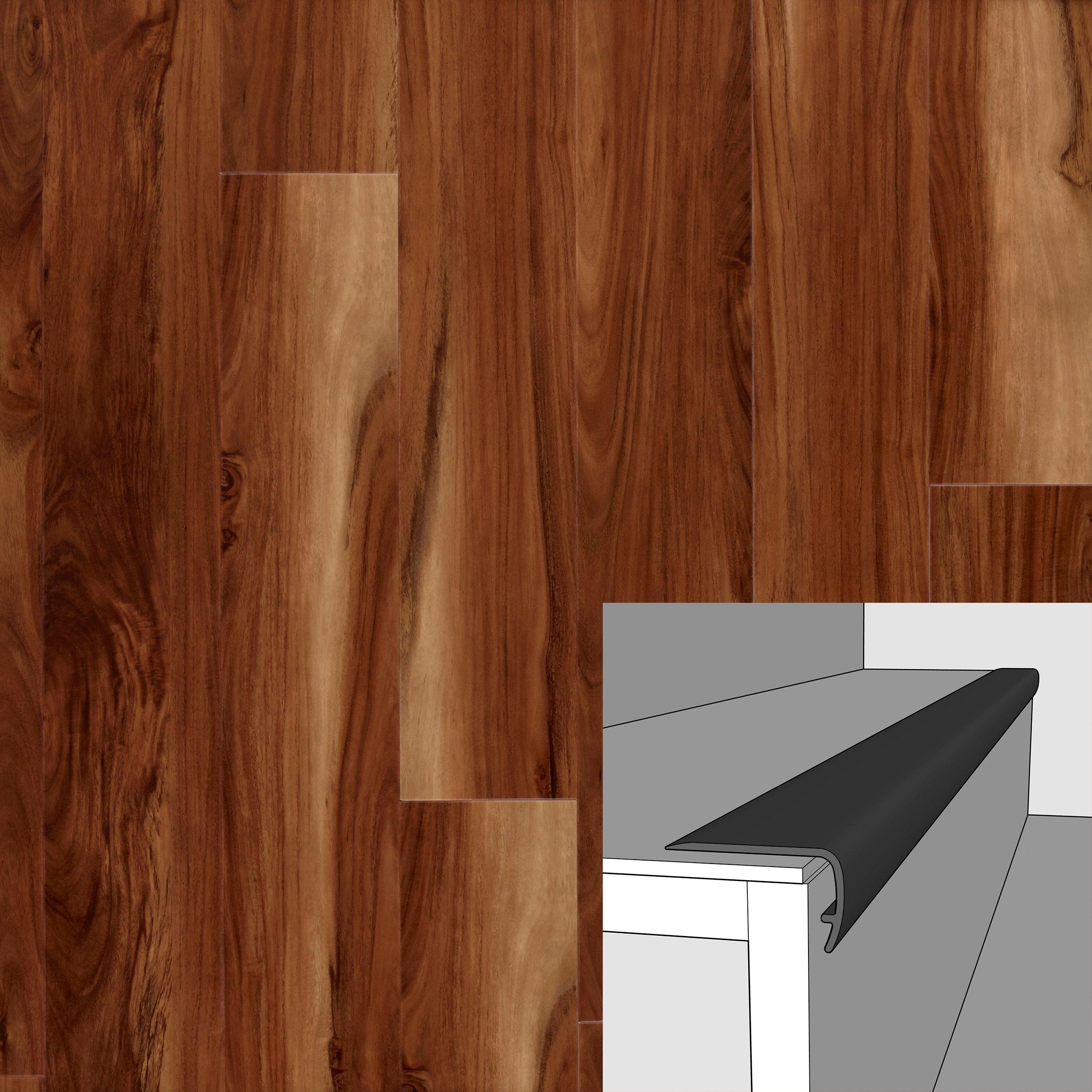 Acacia High Gloss 94in. Vinyl Overlapping Stair Nose