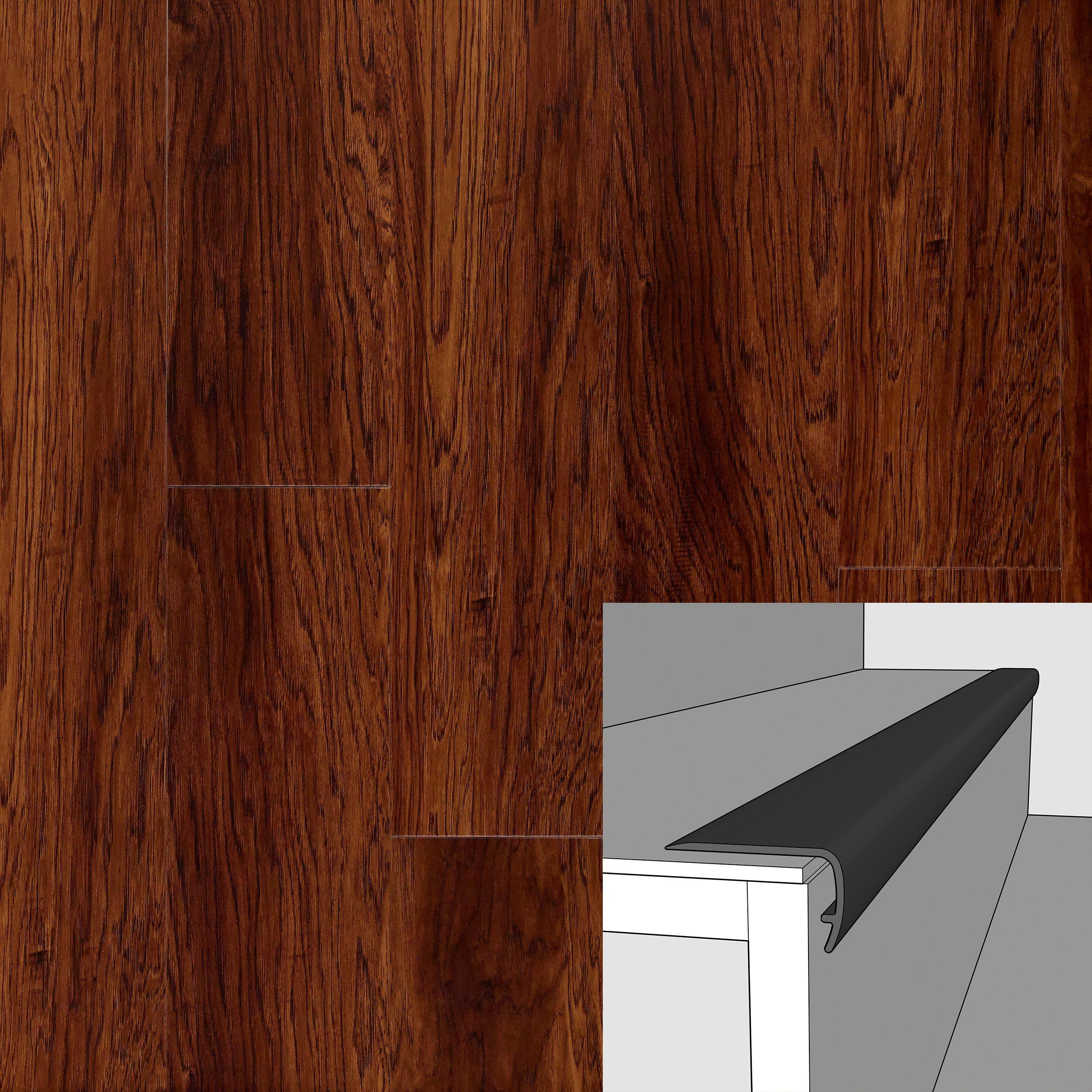 Nolan Hickory 94in. Vinyl Overlapping Stair Nose