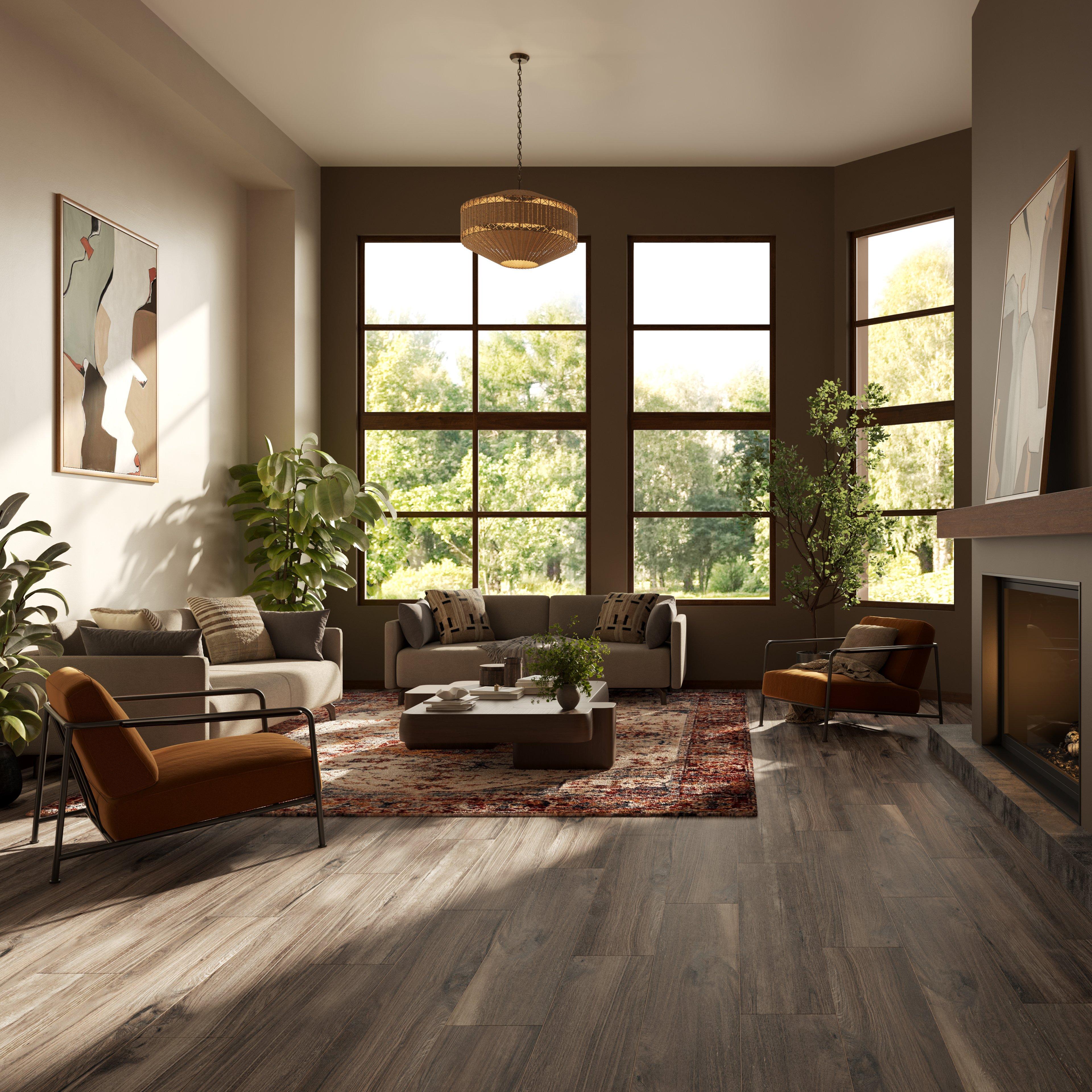 Soft Ash Antimicrobial Wood Plank Matte Porcelain Tile
