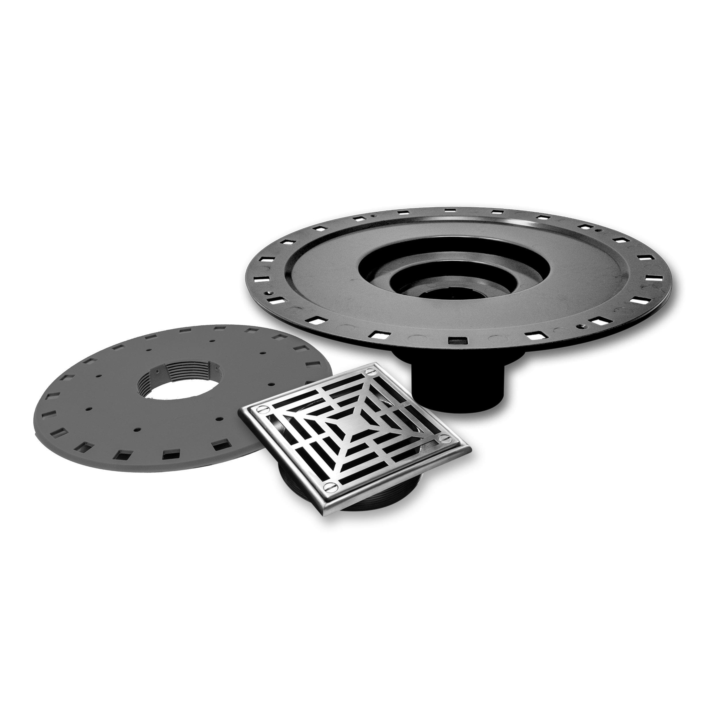 Laticrete Hydro Ban 4 in. x 4 in. Polished Steel Bonding Flange ABS