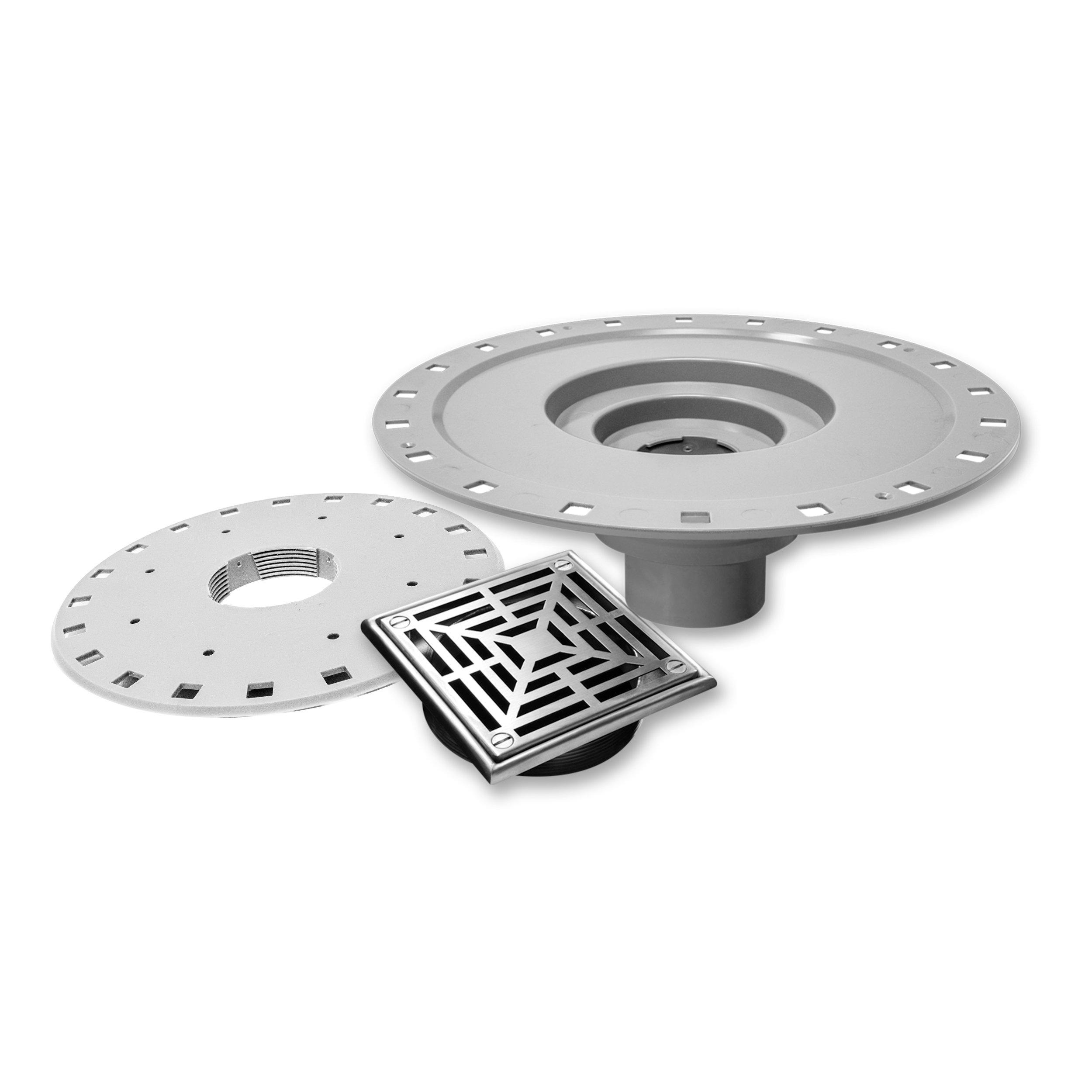 Laticrete Hydro Ban 4 in. x 4 in. Polished Steel Bonding Flange PVC