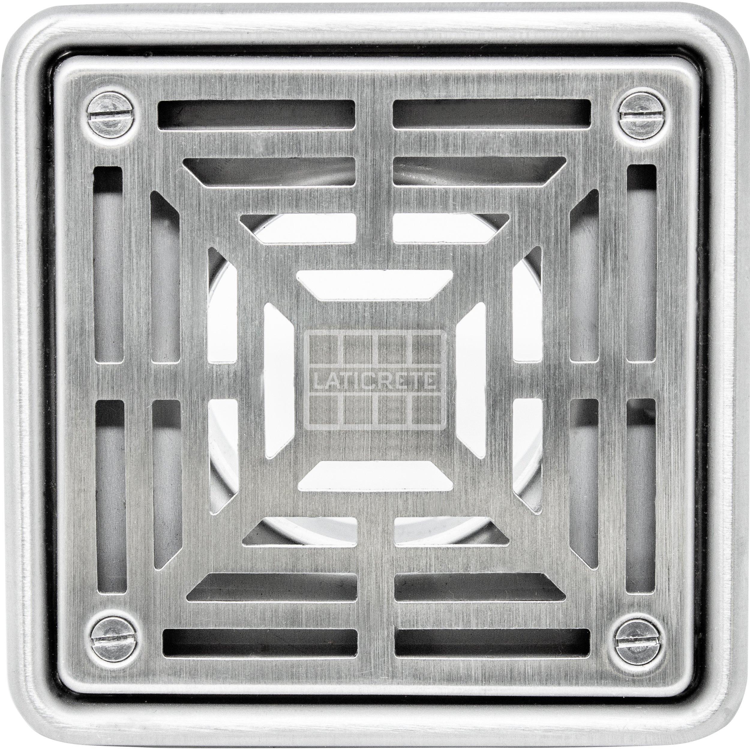 Laticrete Hydro Ban 4 in. x 4 in. Brushed Stainless Steel Grate