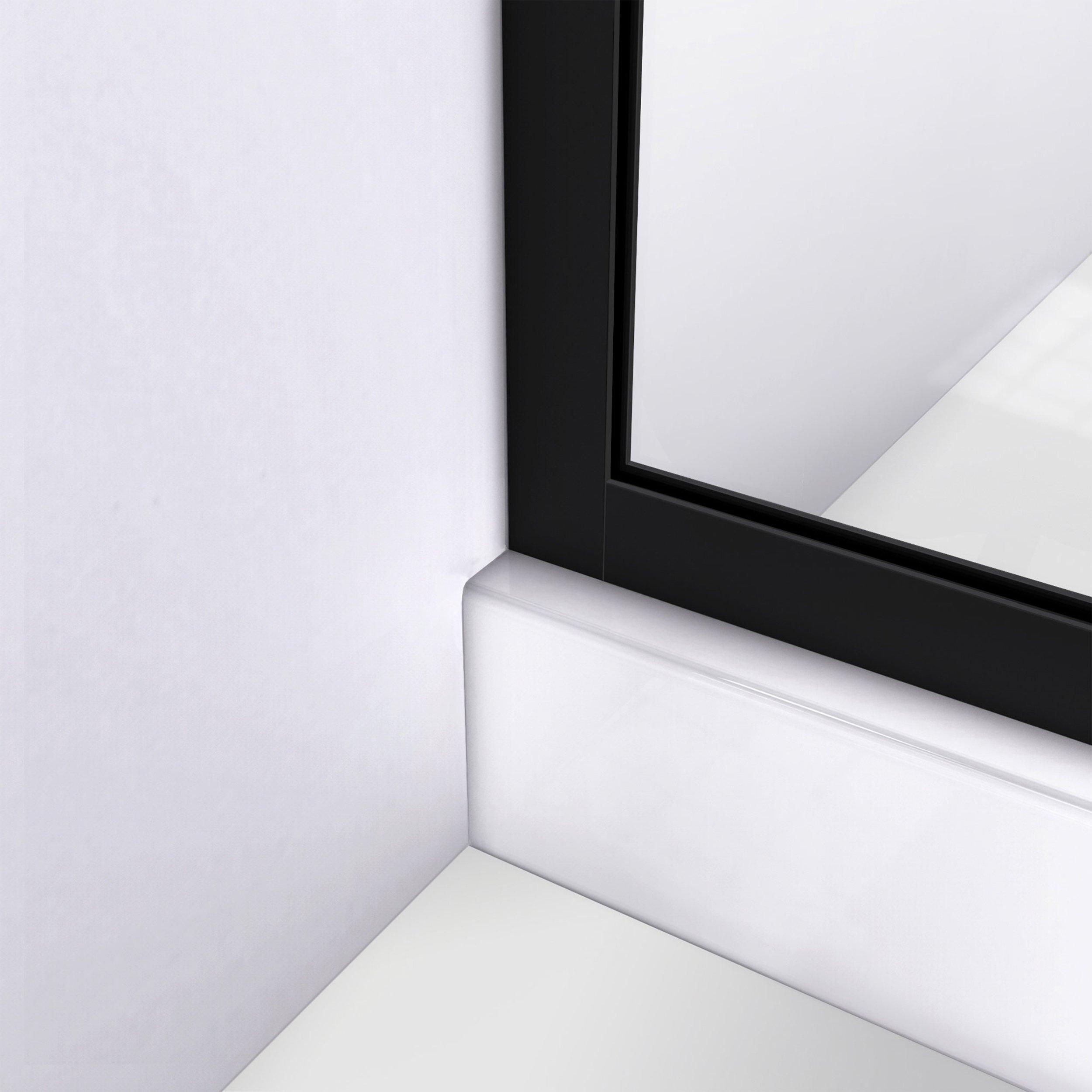 Linea Blossom Satin Black Single Panel Frameless Shower Screen
