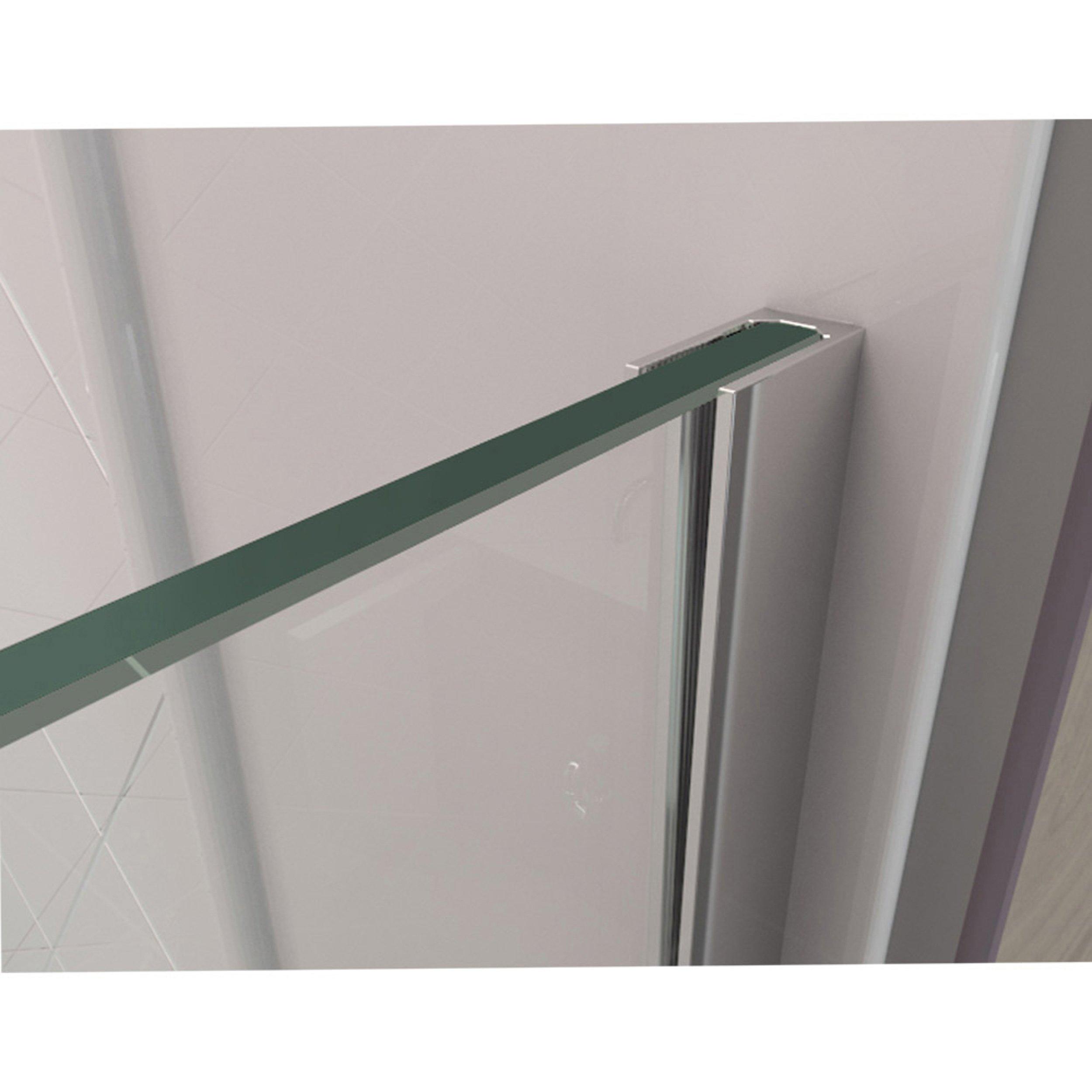 Linea Surf Polished Stainless Steel Single Panel Frameless Shower Screen