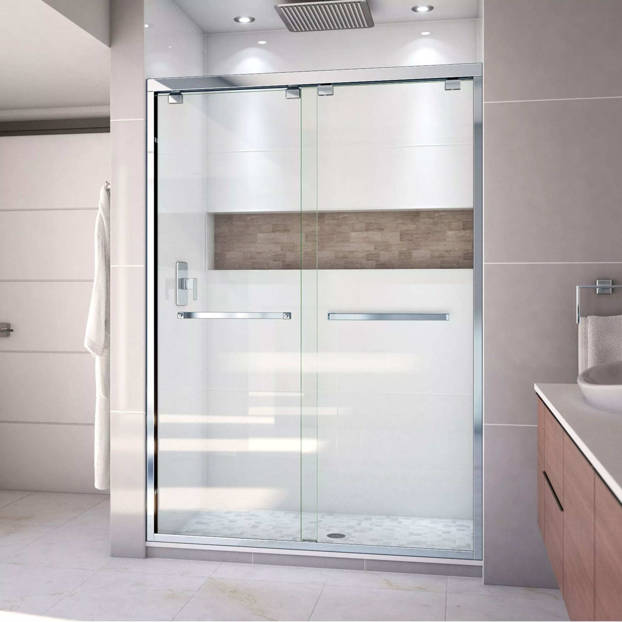 Encore Chrome Semi-Frameless Bypass Shower Door