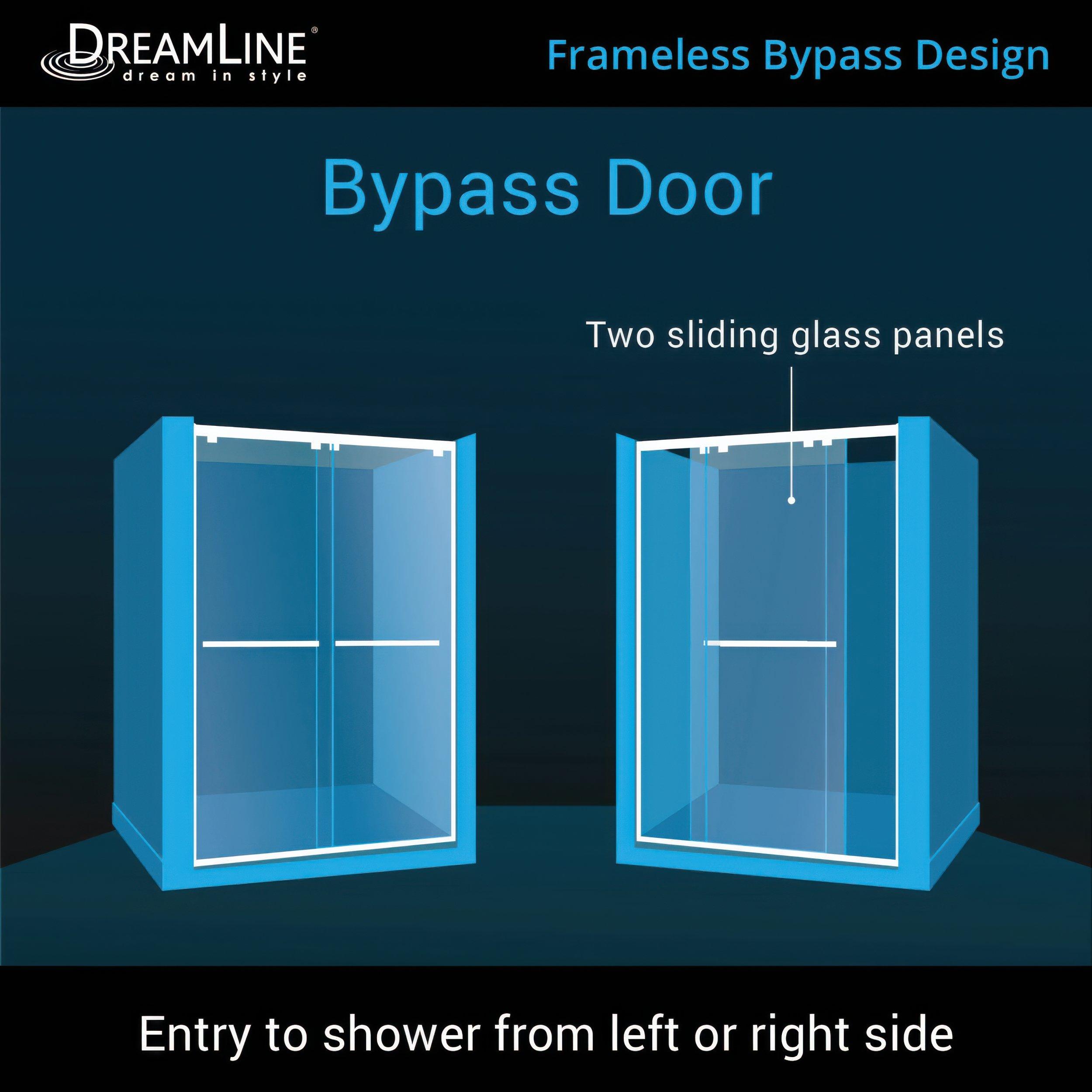 Encore Chrome Semi-Frameless Bypass Shower Door | Floor and Decor