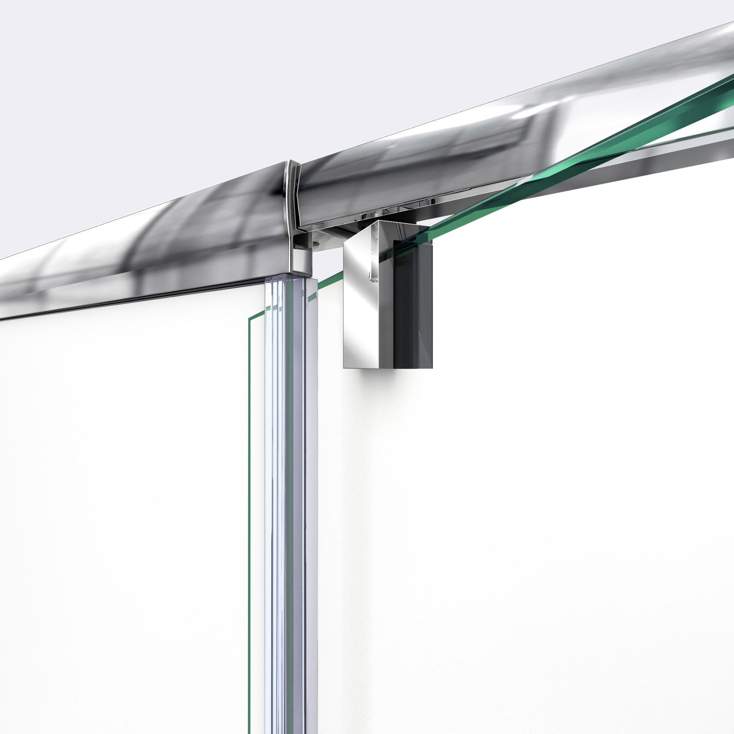Flex Brushed Nickel Semi-Frameless Pivot Shower Door