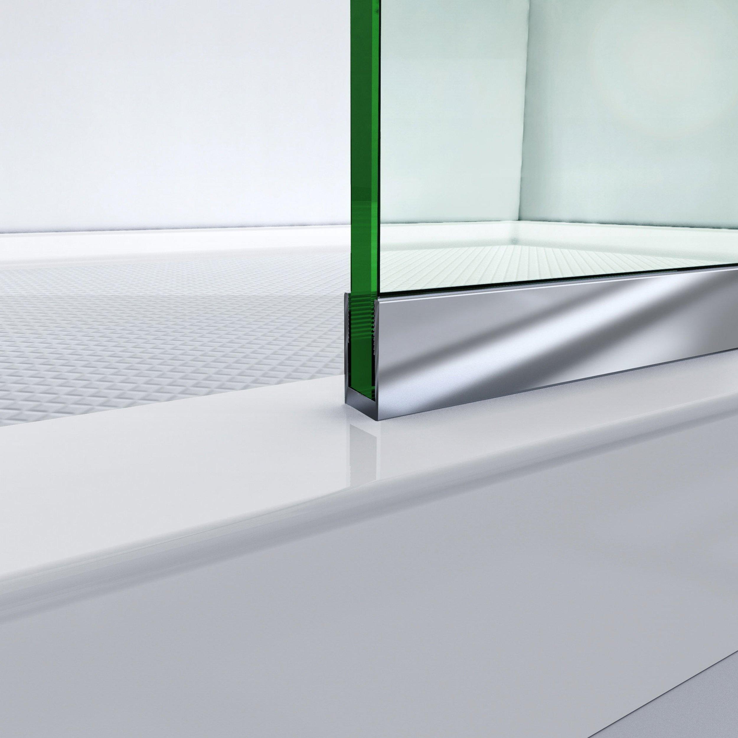 Linea Satin Black Single Panel Frameless Shower Screen