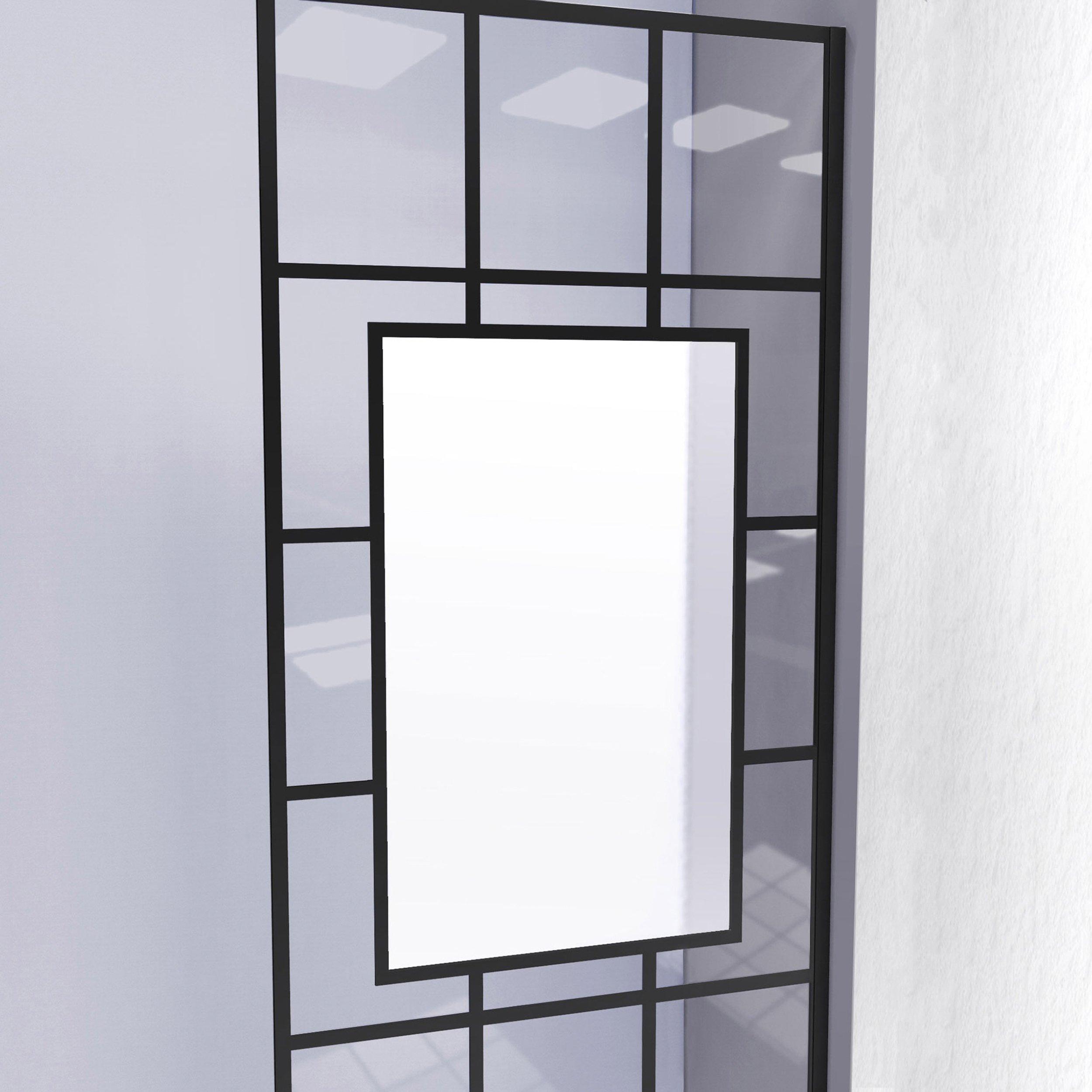 French Linea Avignon Satin Black Single Panel Frameless Shower Screen