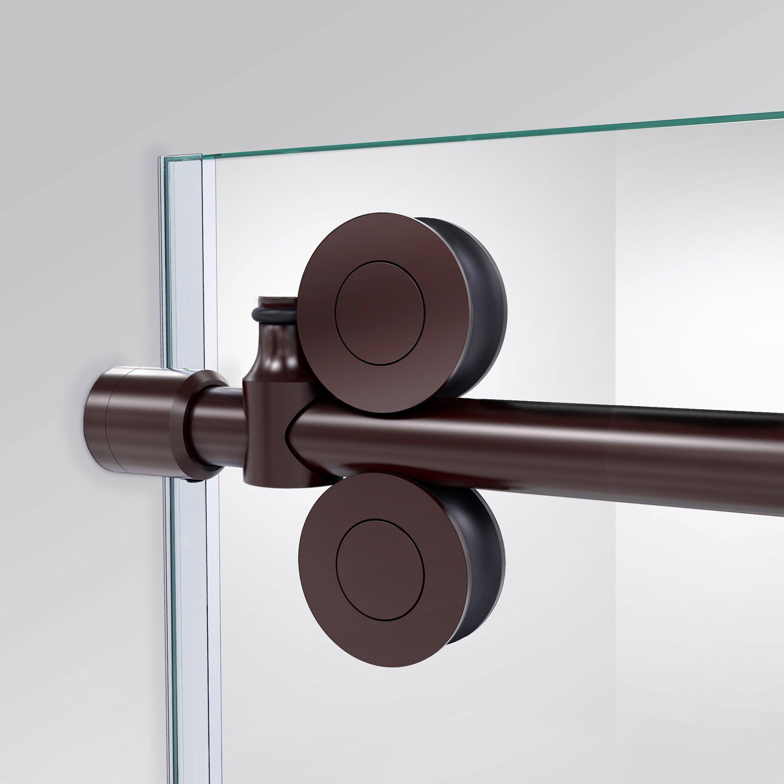 Enigma XO Oil Rubbed Bronze Fully Frameless Sliding Shower Door Floor   100927417 3