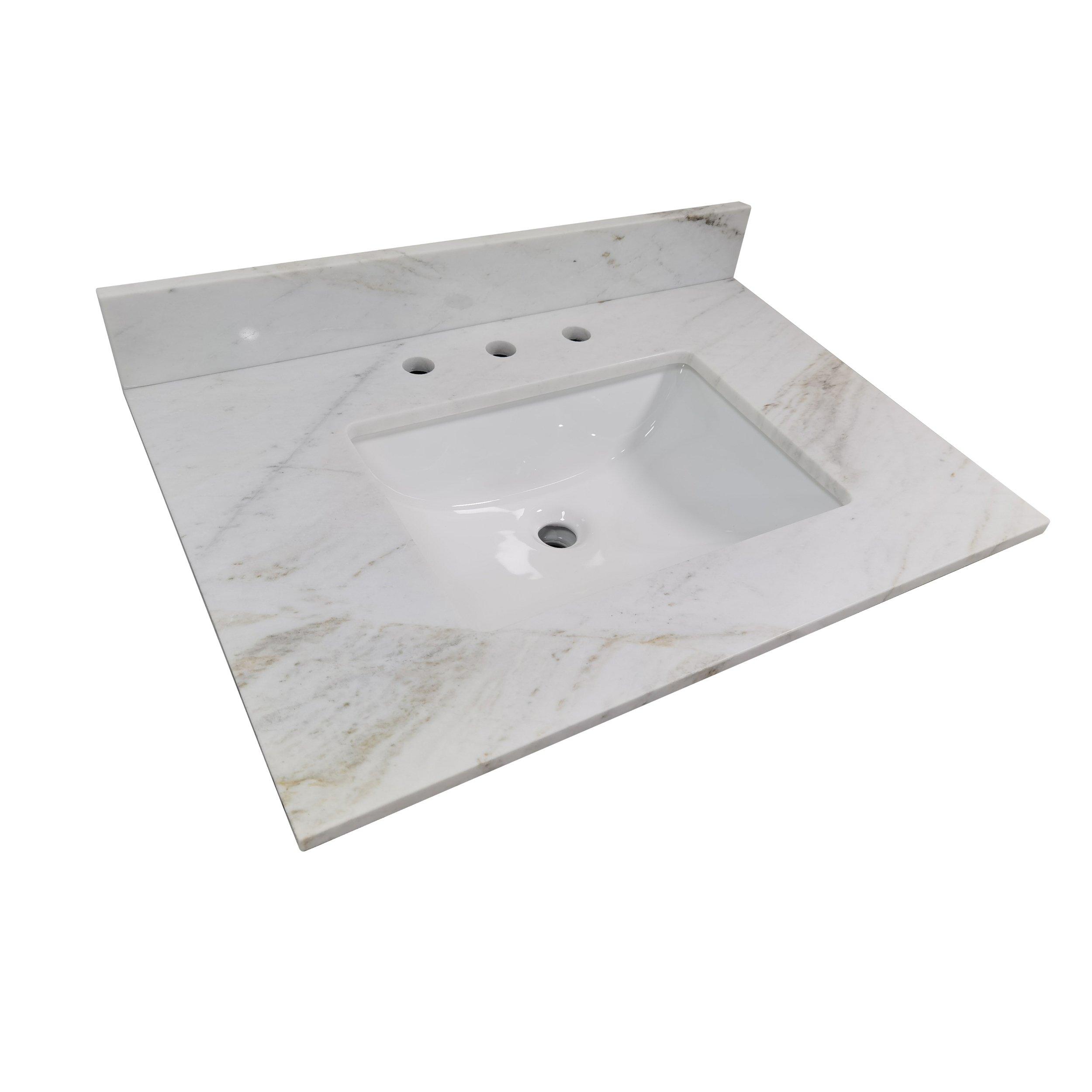 Bianco Orion 31 in. Marble Vanity Top | Floor and Decor