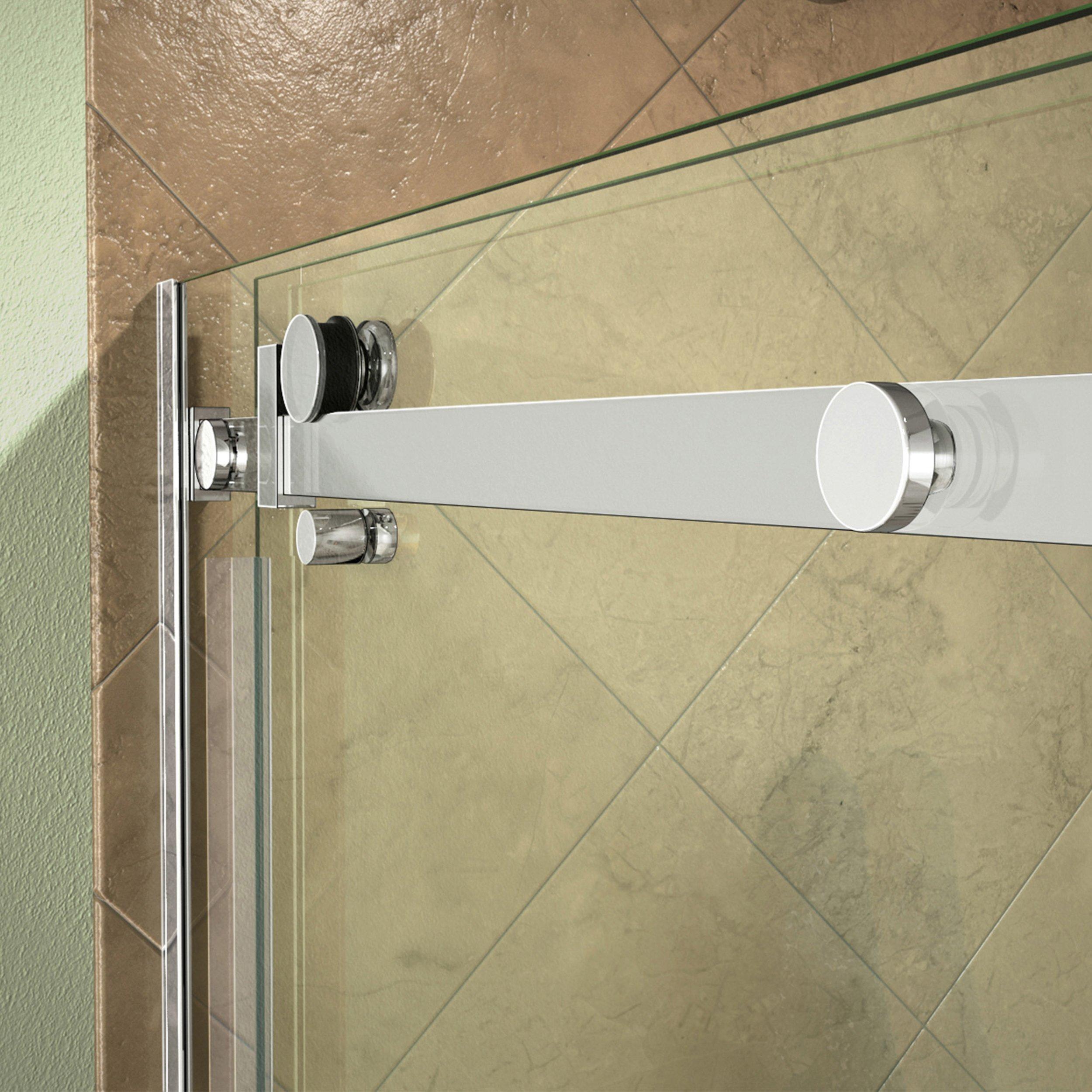 Enigma Air Polished Stainless Steel Frameless Sliding Shower Door