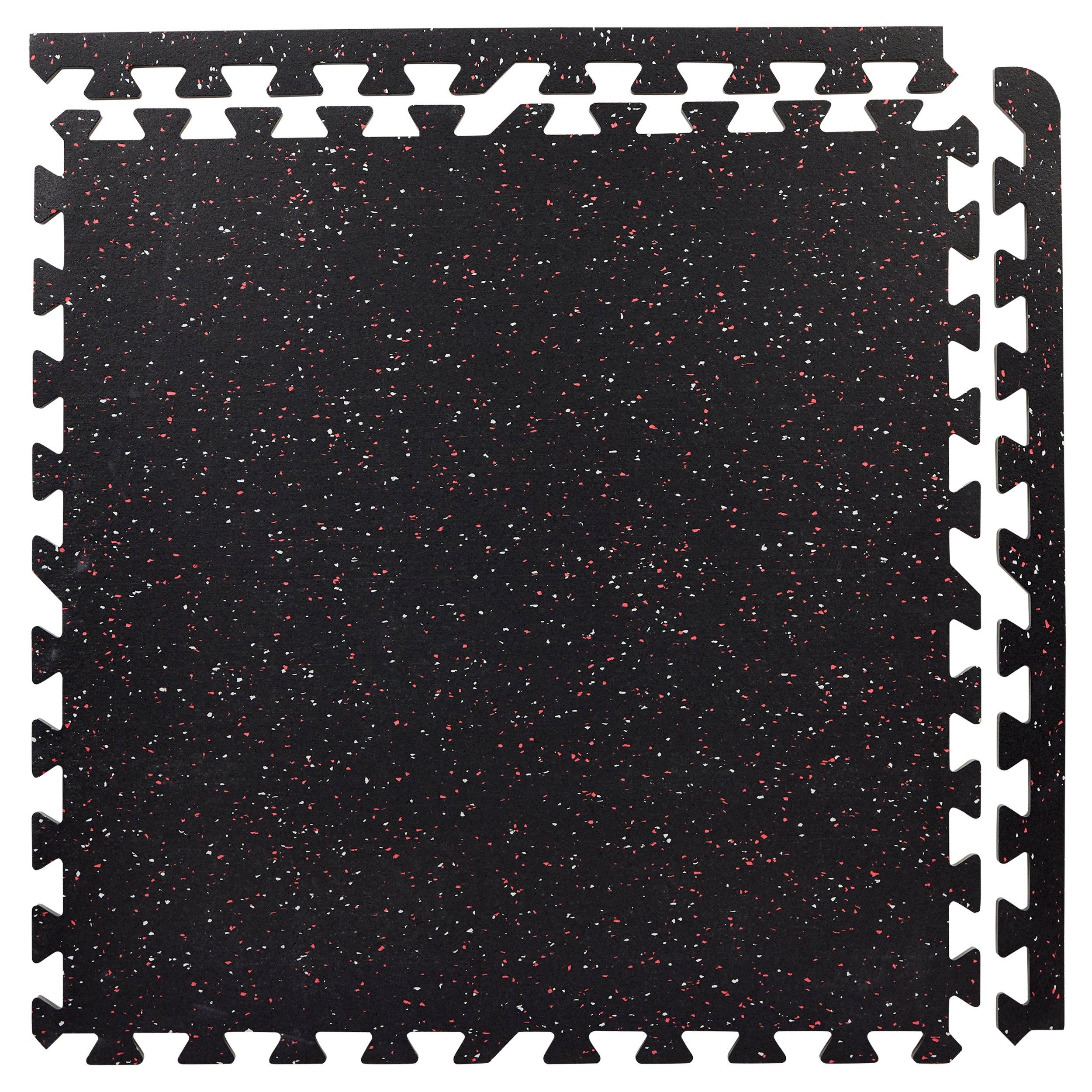 Black and Red Gym Tiles - 4pk.