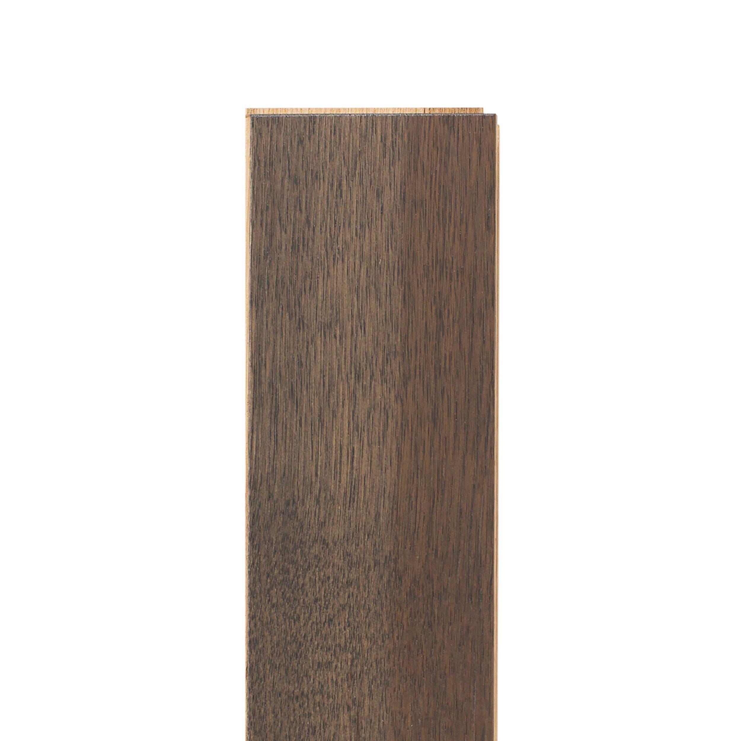 Stylish Gray Hickory Wire-Brushed Solid Hardwood