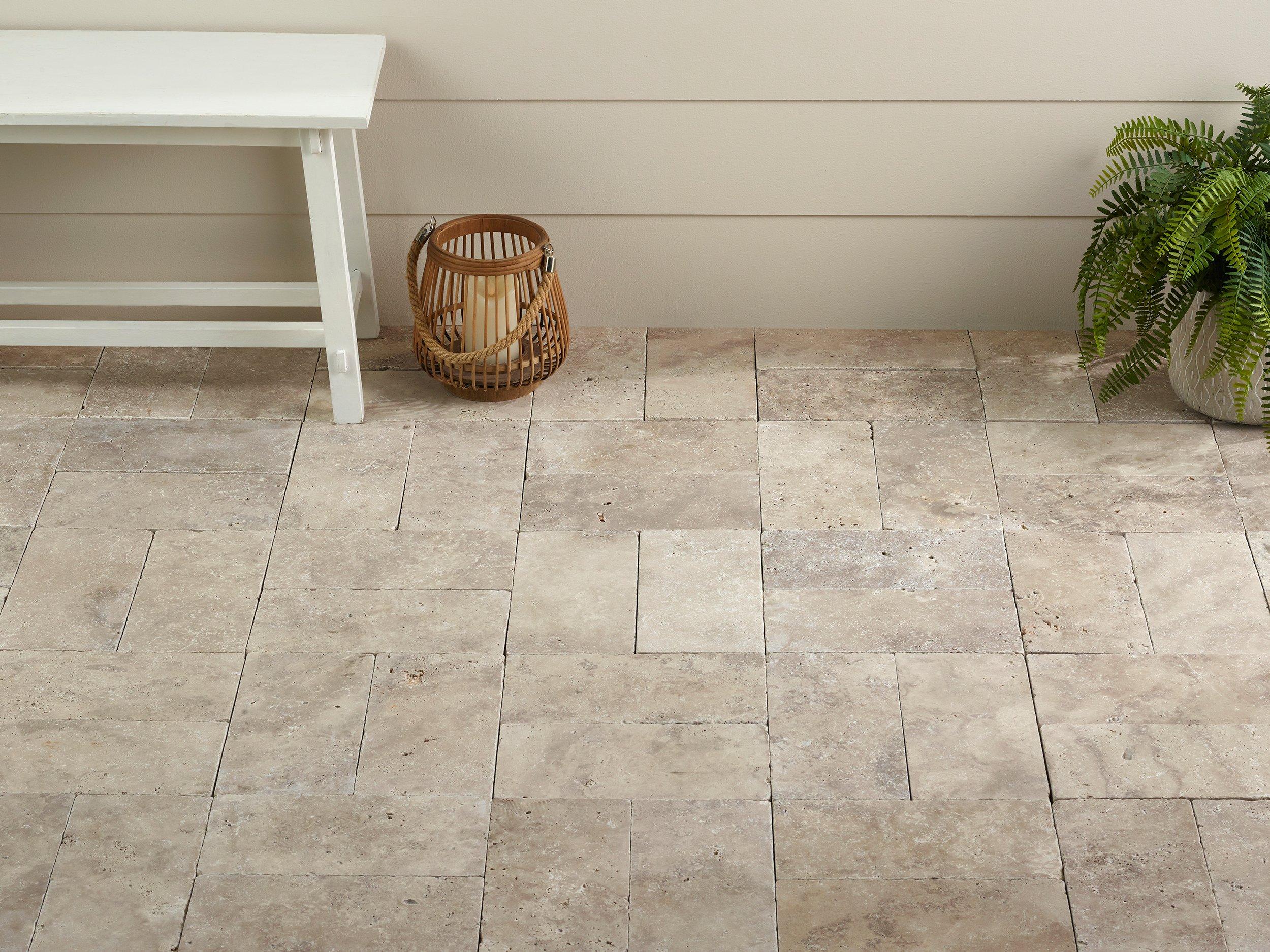 Walnut Tumbled Travertine 3cm. Paver