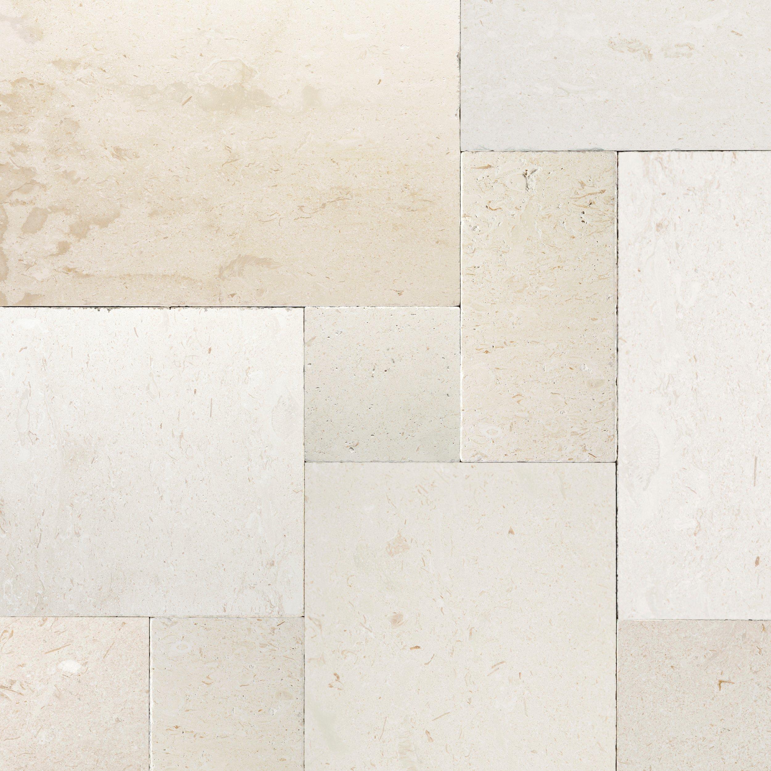 Shell Stone White Limestone Tiles 24x24 Floor and Wall Tile - Belair