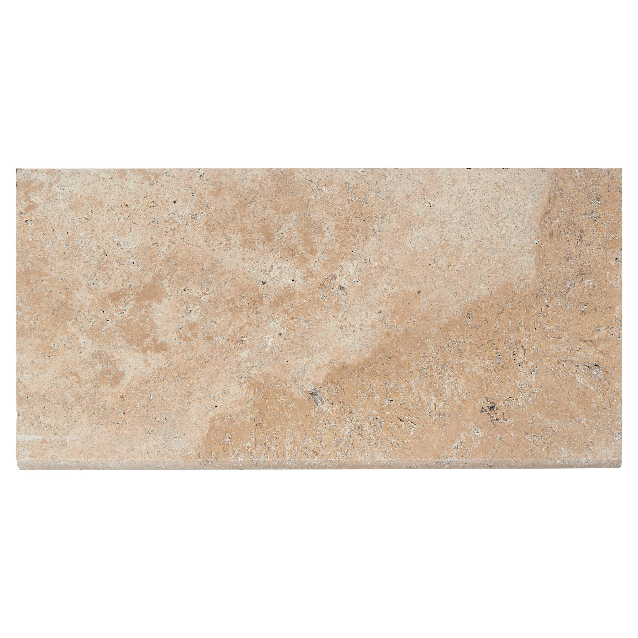 Walnut Tumbled Travertine Bullnose Coping 3cm. Paver