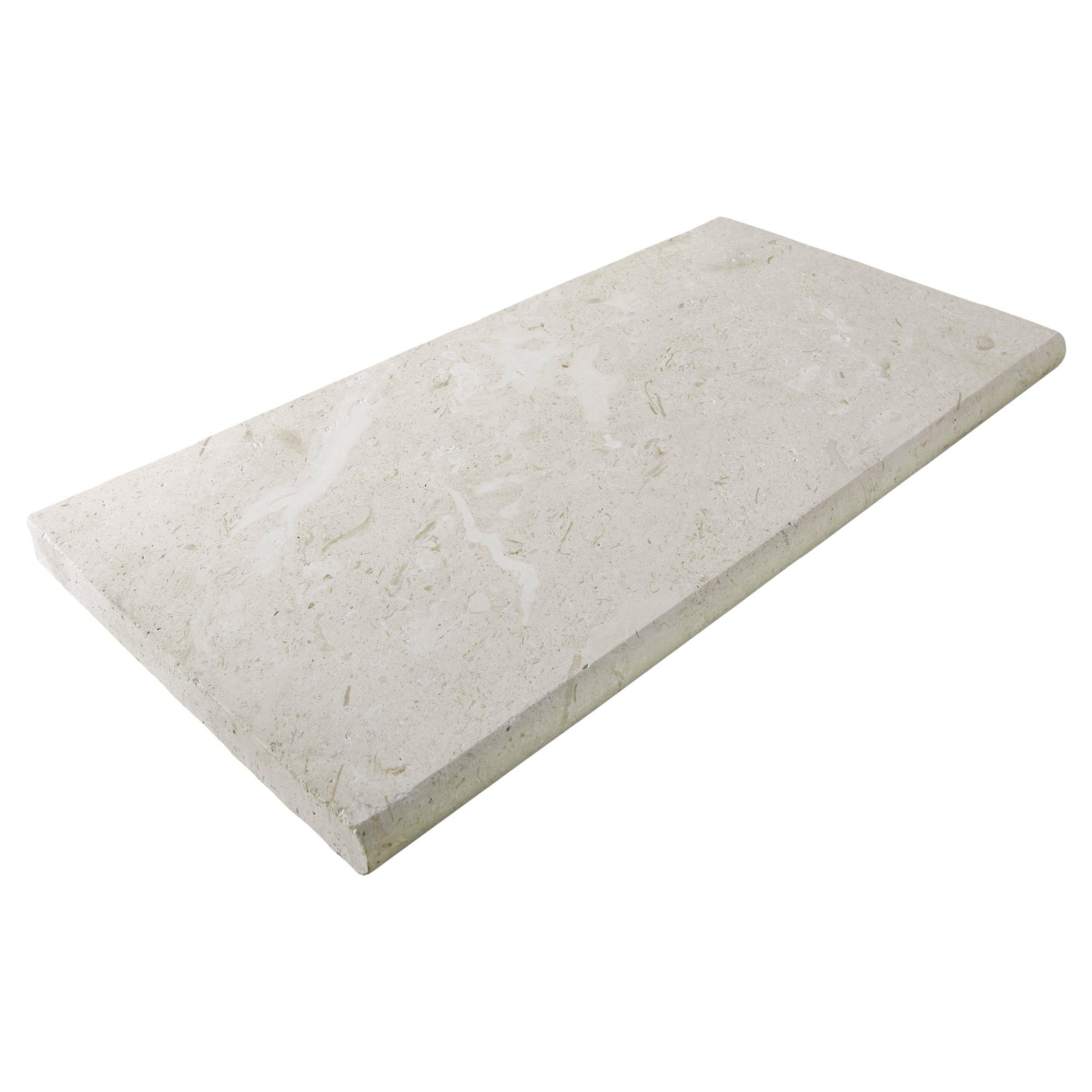 Shell Tumbled Travertine Bullnose 3cm. Paver Coping