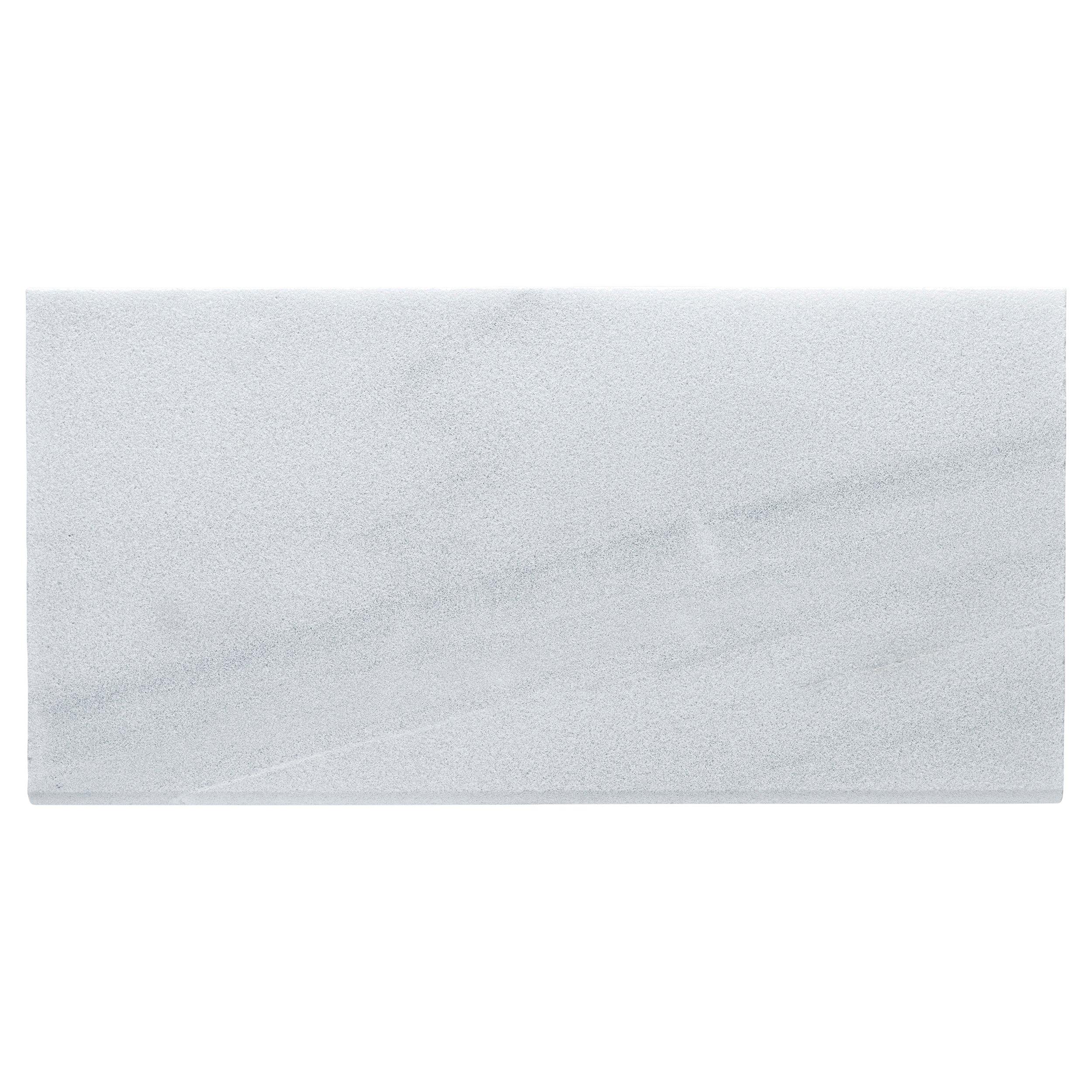 Ice White Sandblasted Marble Bullnose 3cm. Paver Coping