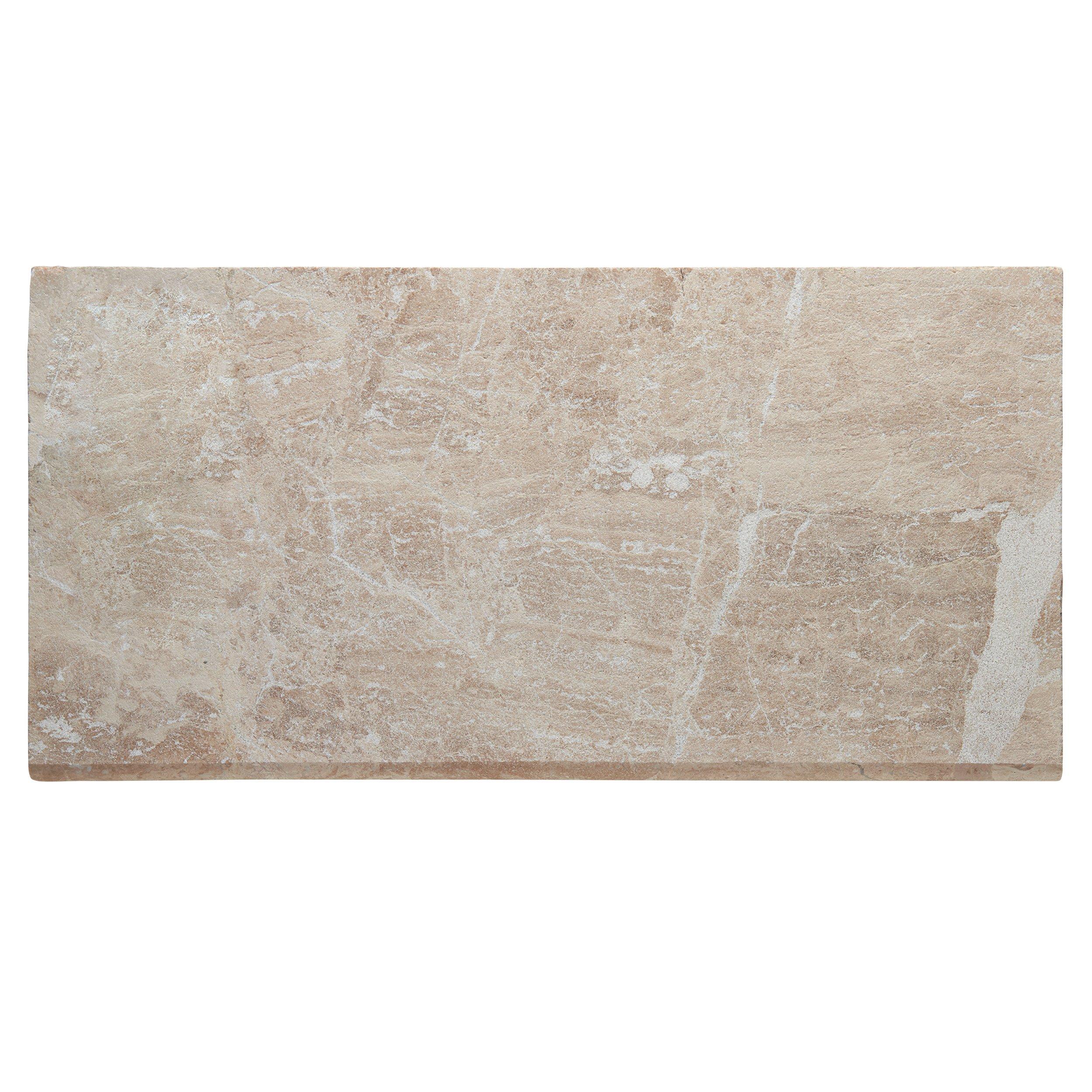 Royal Beige Sandblasted Marble Bullnose 3cm. Paver Coping