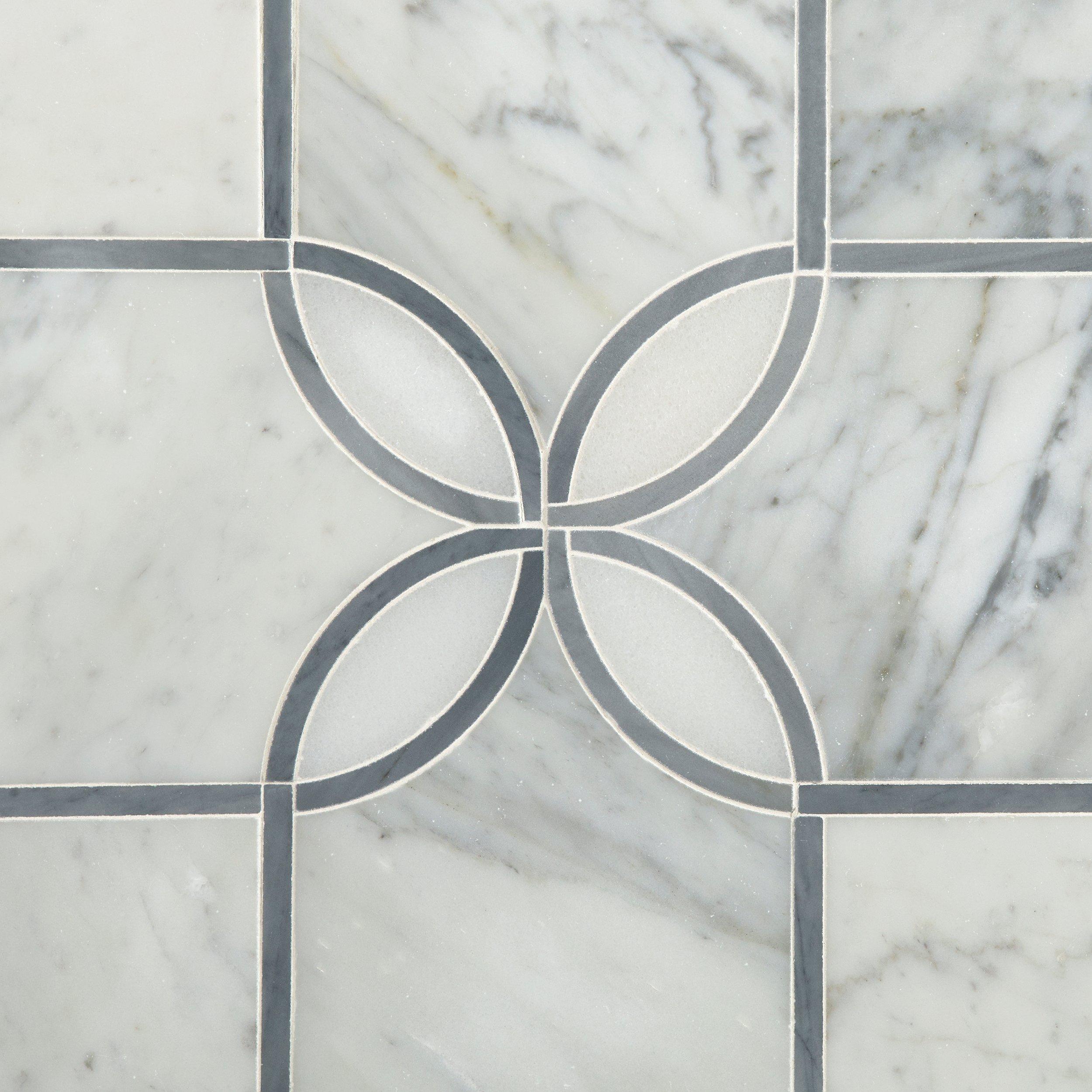 Eloise Bianco Carrara Waterjet Mosaic Tile Floor And Decor