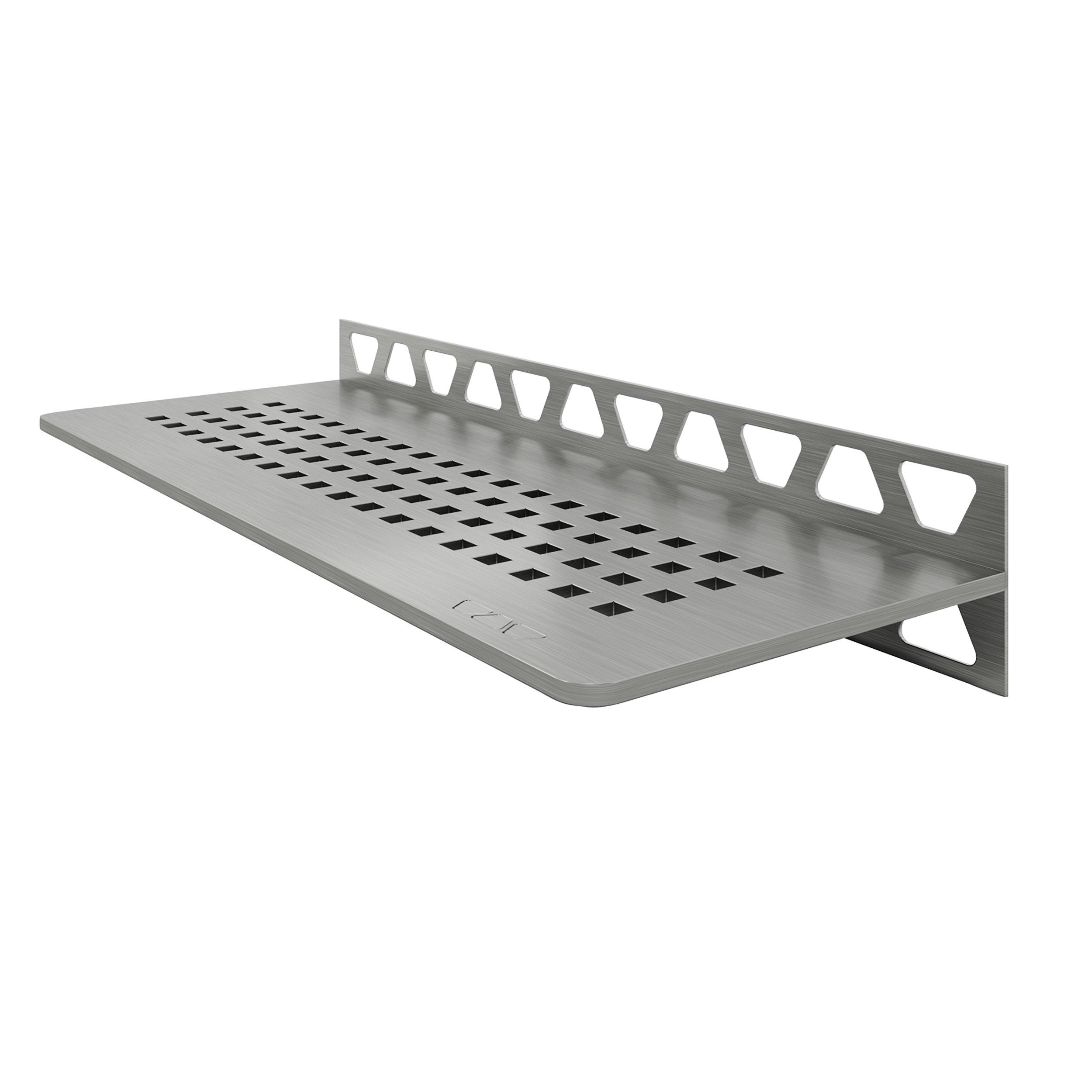 Schluter Shelf Rectangular Wall Square Brush Stainless Steel