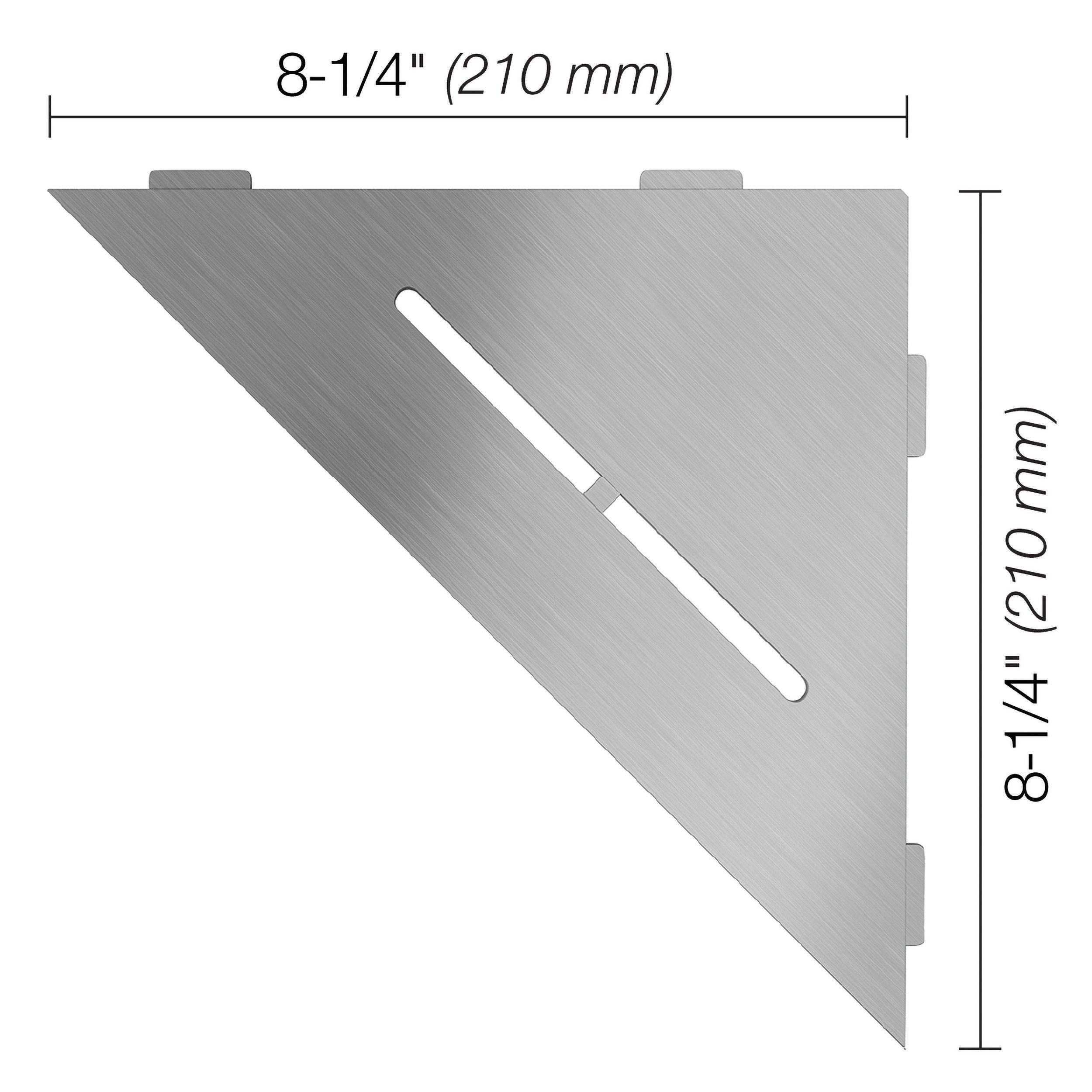 Schluter Shelf Triangular Corner Pure Brush Stainless Steel