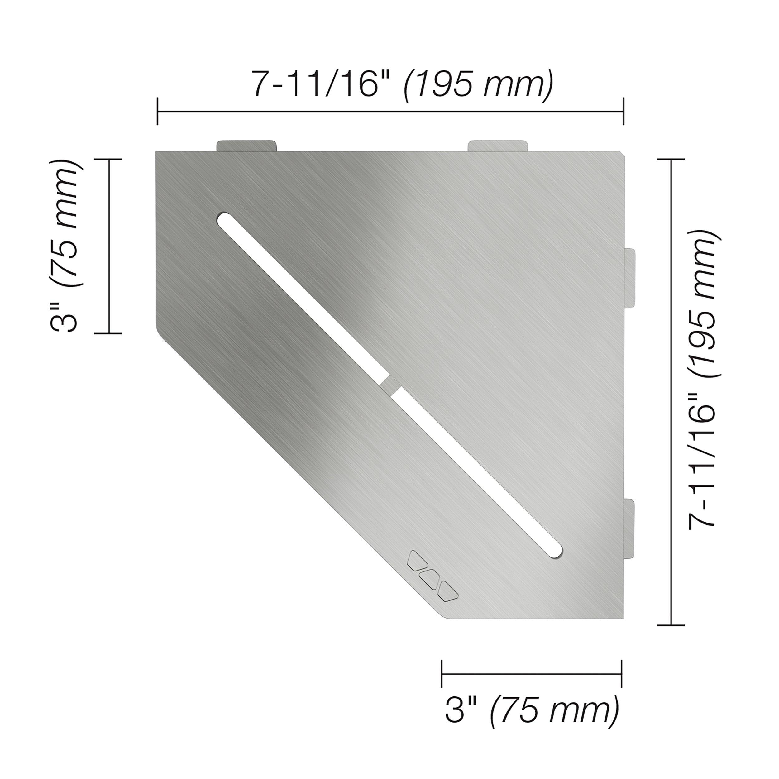 Schluter Shelf Pentagonal Corner Pure Brush Stainless Steel