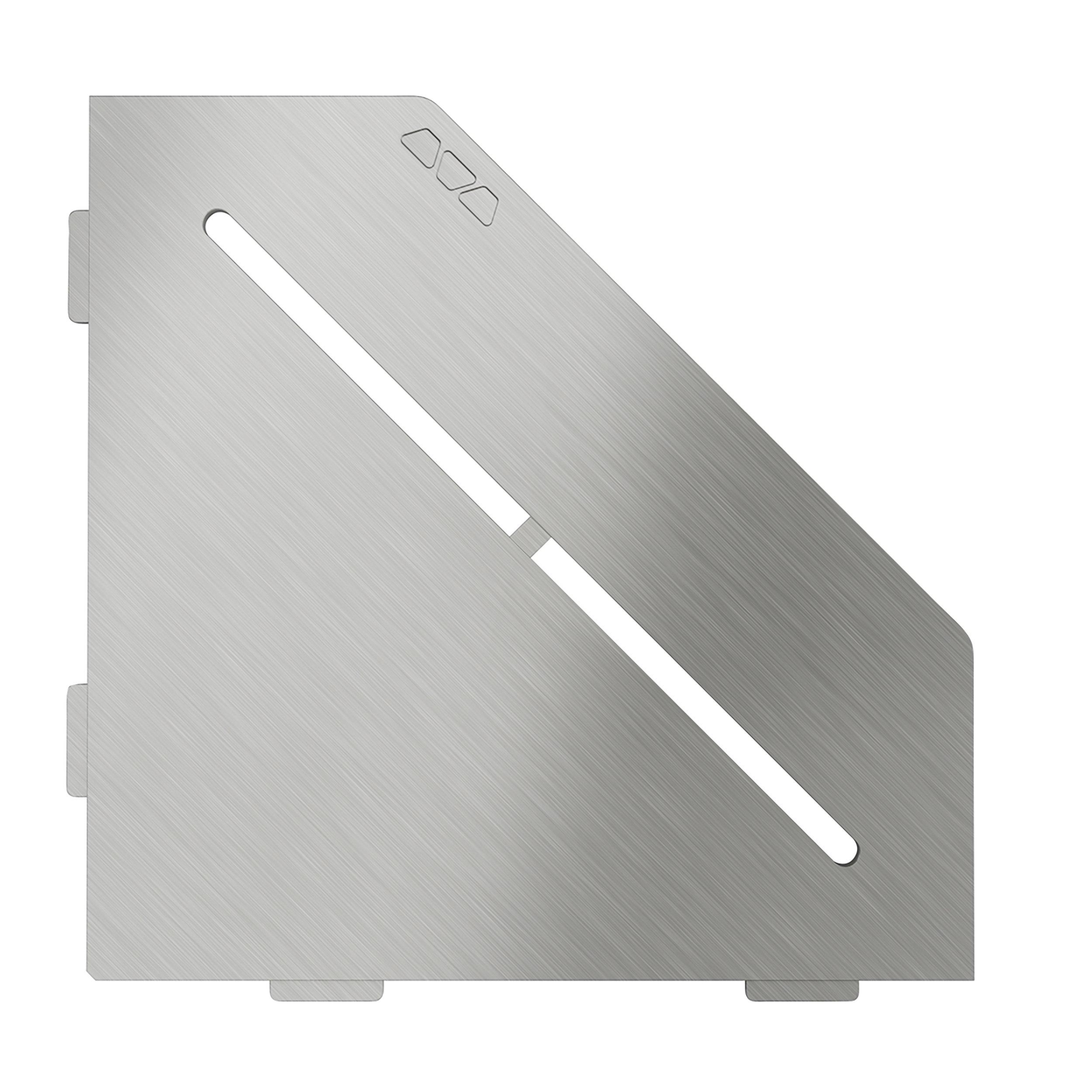 Schluter Shelf Pentagonal Corner Pure Brush Stainless Steel