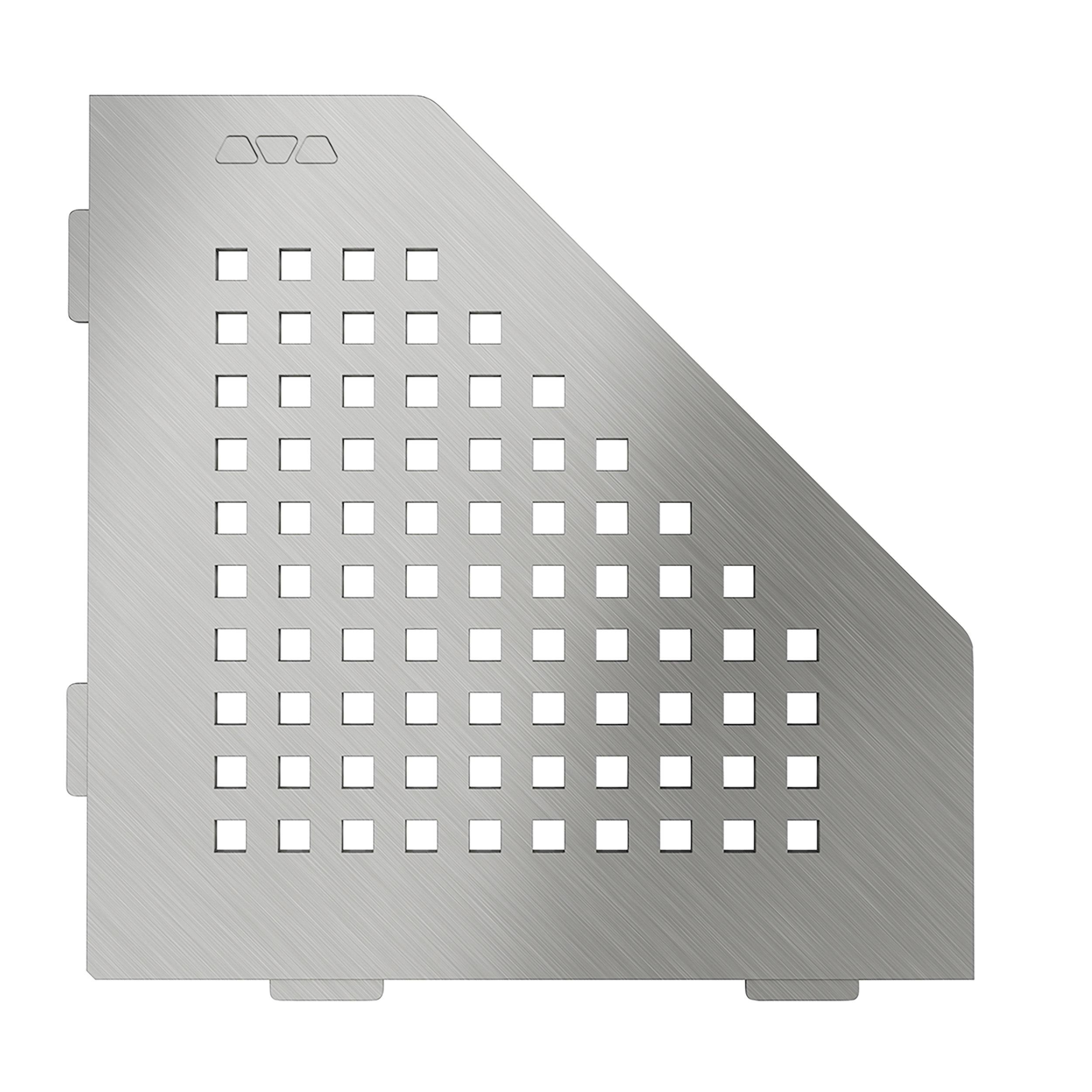 Schluter Shelf Pentagonal Corner Square Brush Stainless Steel