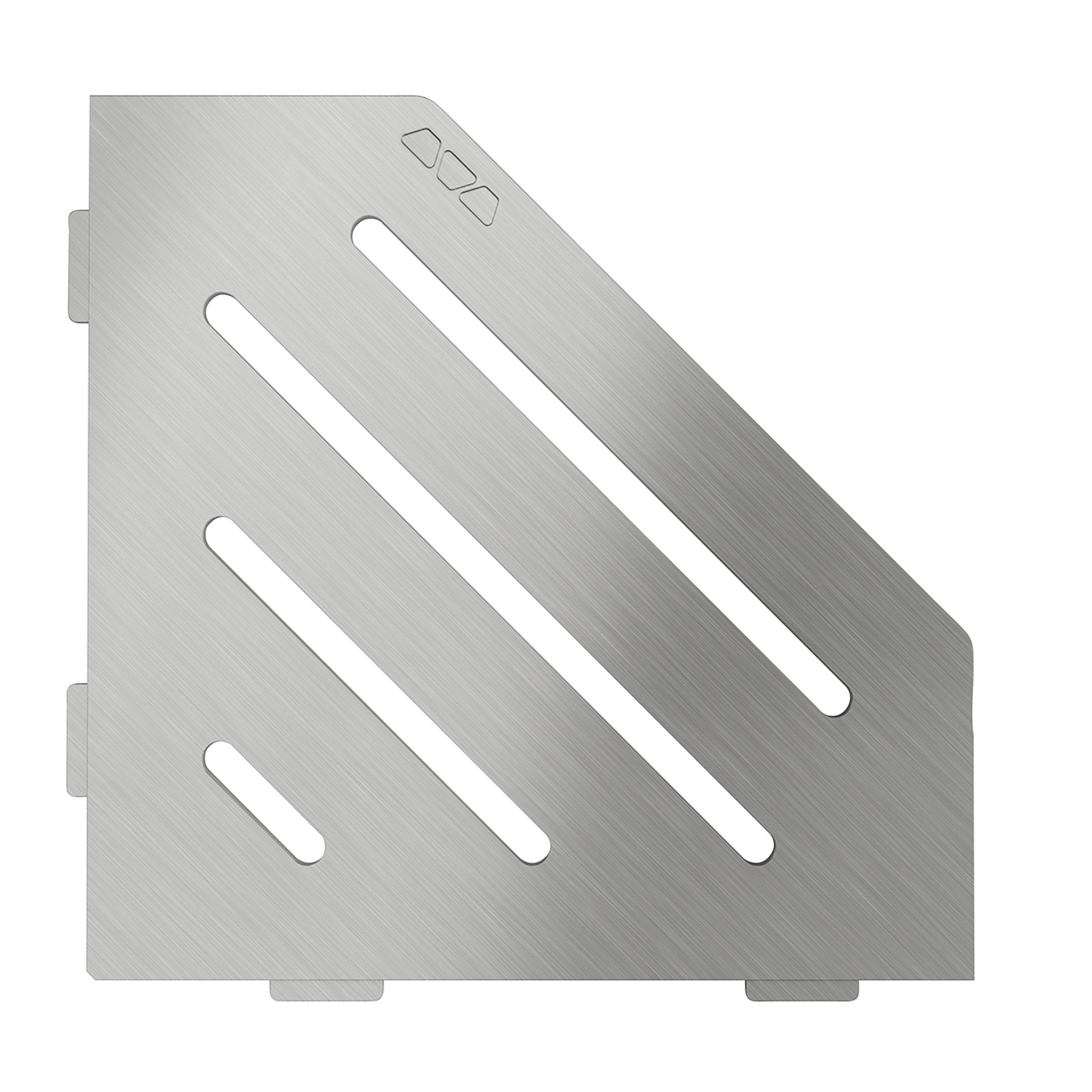 Schluter Shelf Pentagonal Corner Wave Brush Stainless Steel