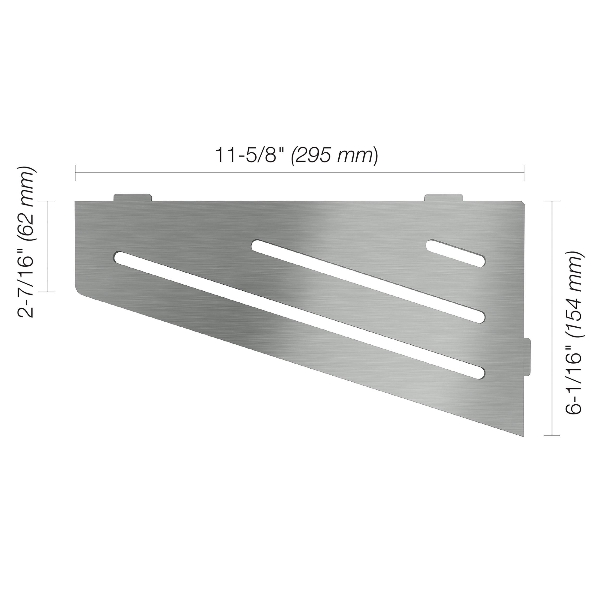 Schluter Shelf Quadrilateral Corner Wave Brush Stainless Steel