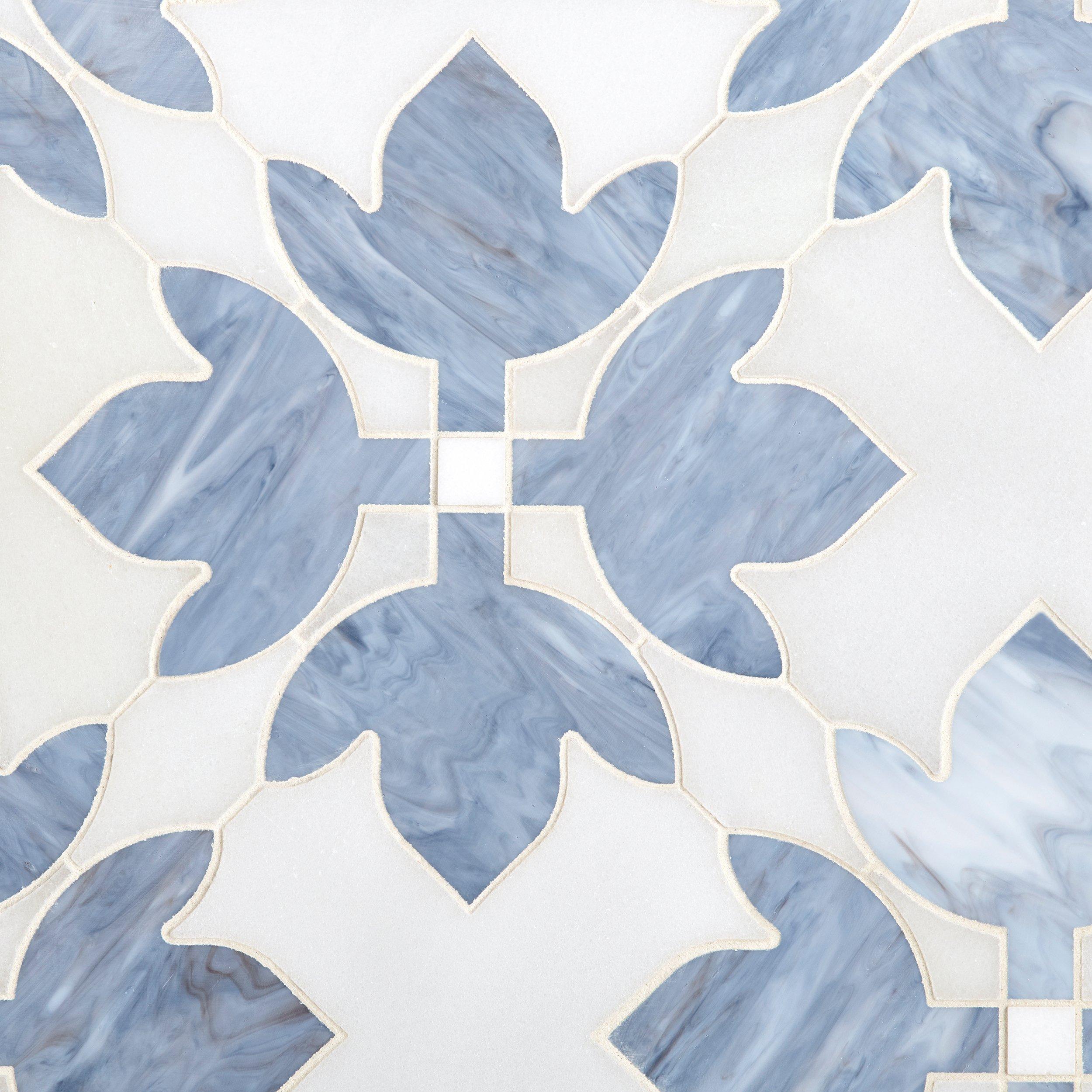 Penelope Thassos Waterjet Marble Mosaic