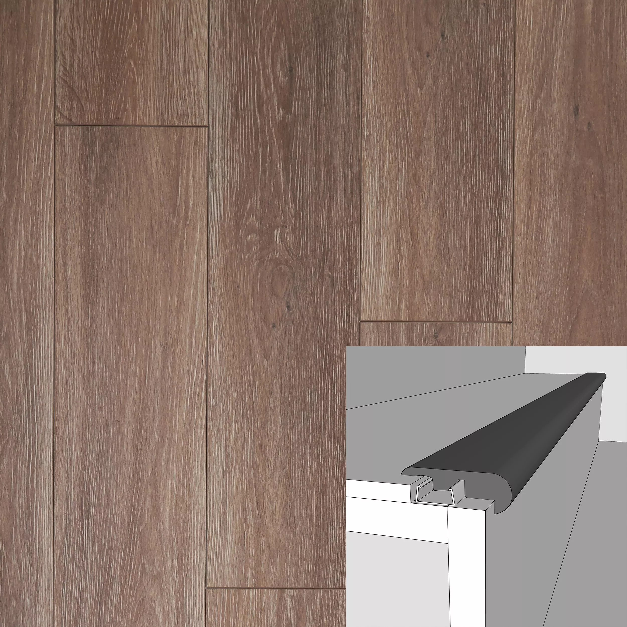 Color 1260F 94 in. Laminate Overlapping Stair Nose