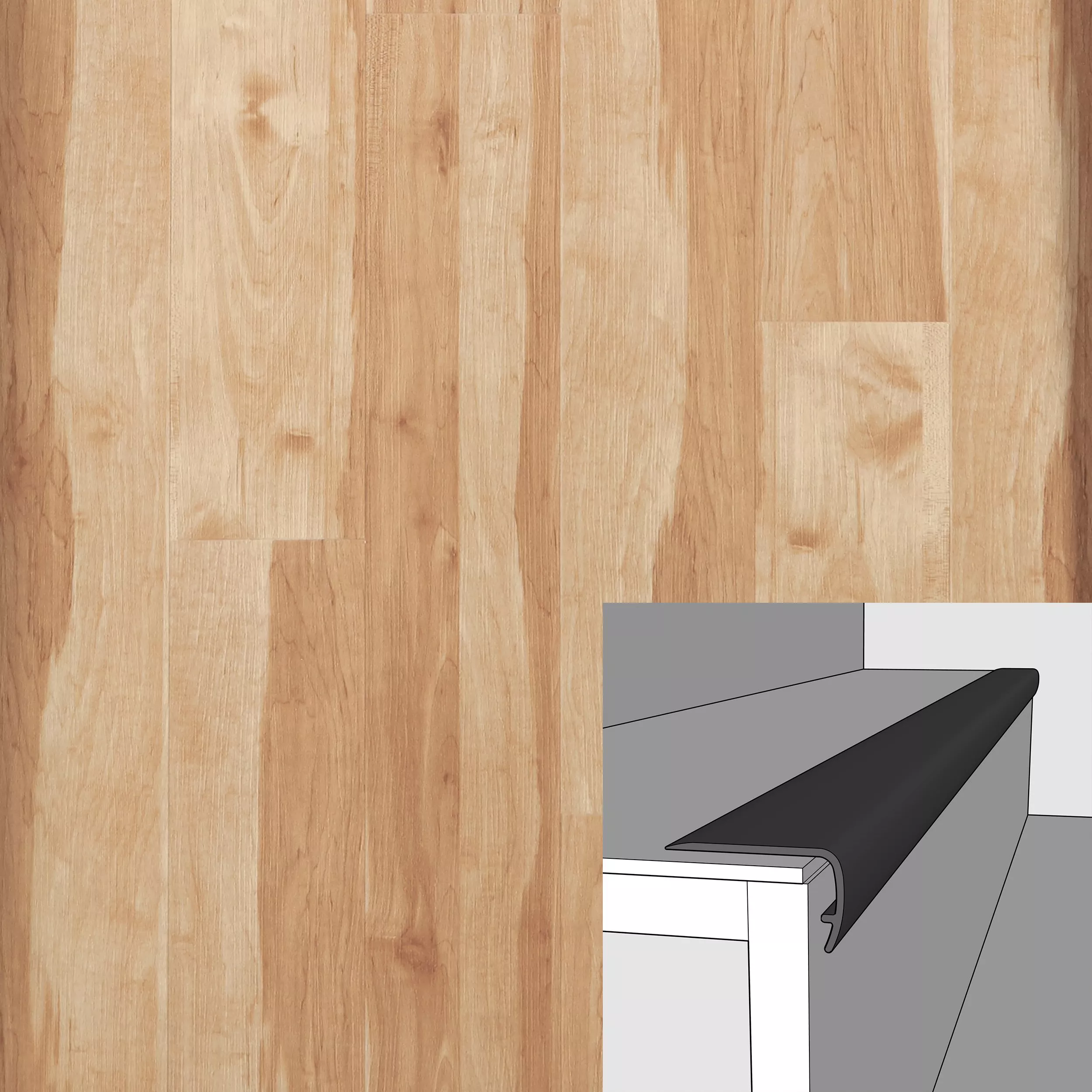 Color 5380F 94 in. Vinyl Overlapping Stair Nose