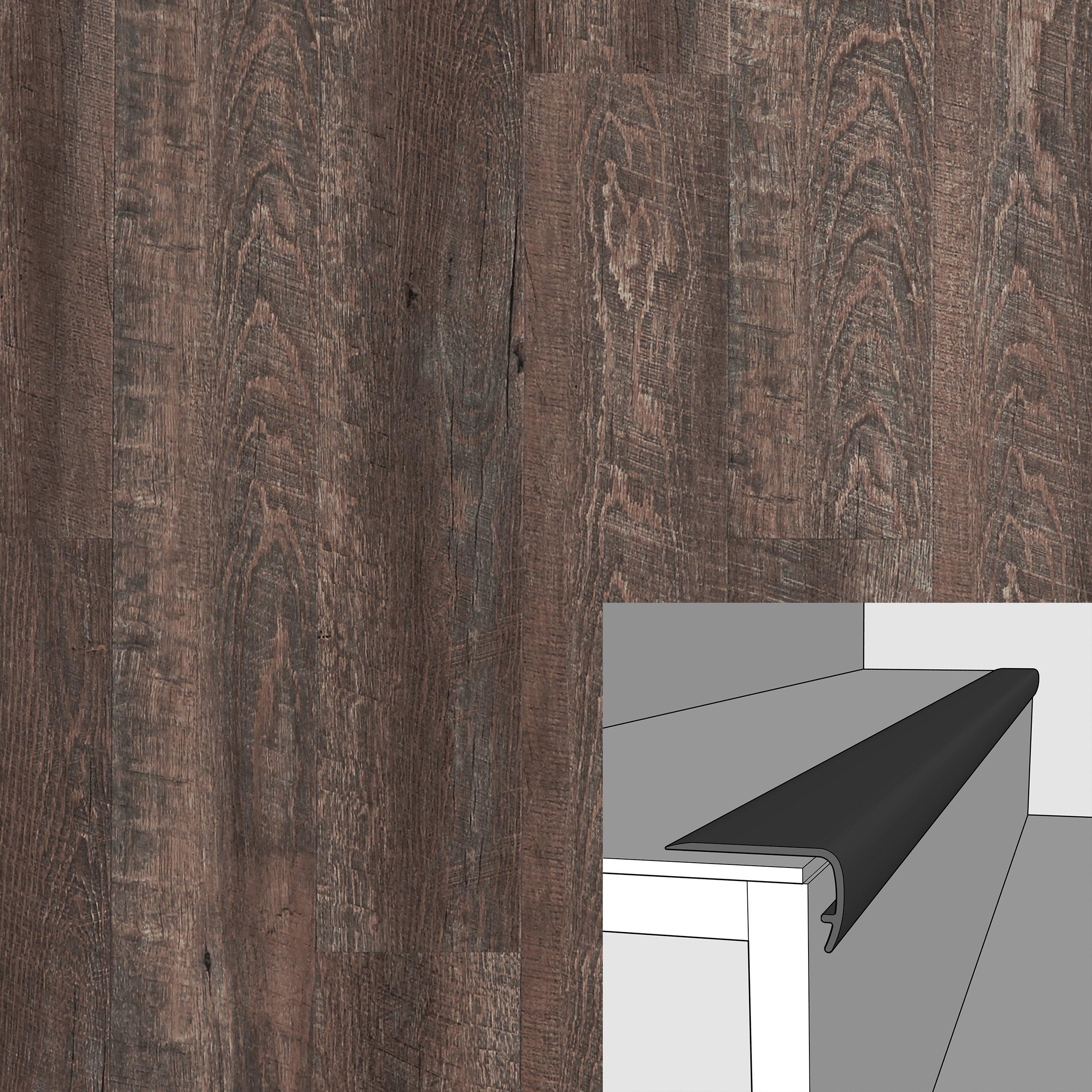 Color 5660F 94 in. Vinyl Overlapping Stair Nose