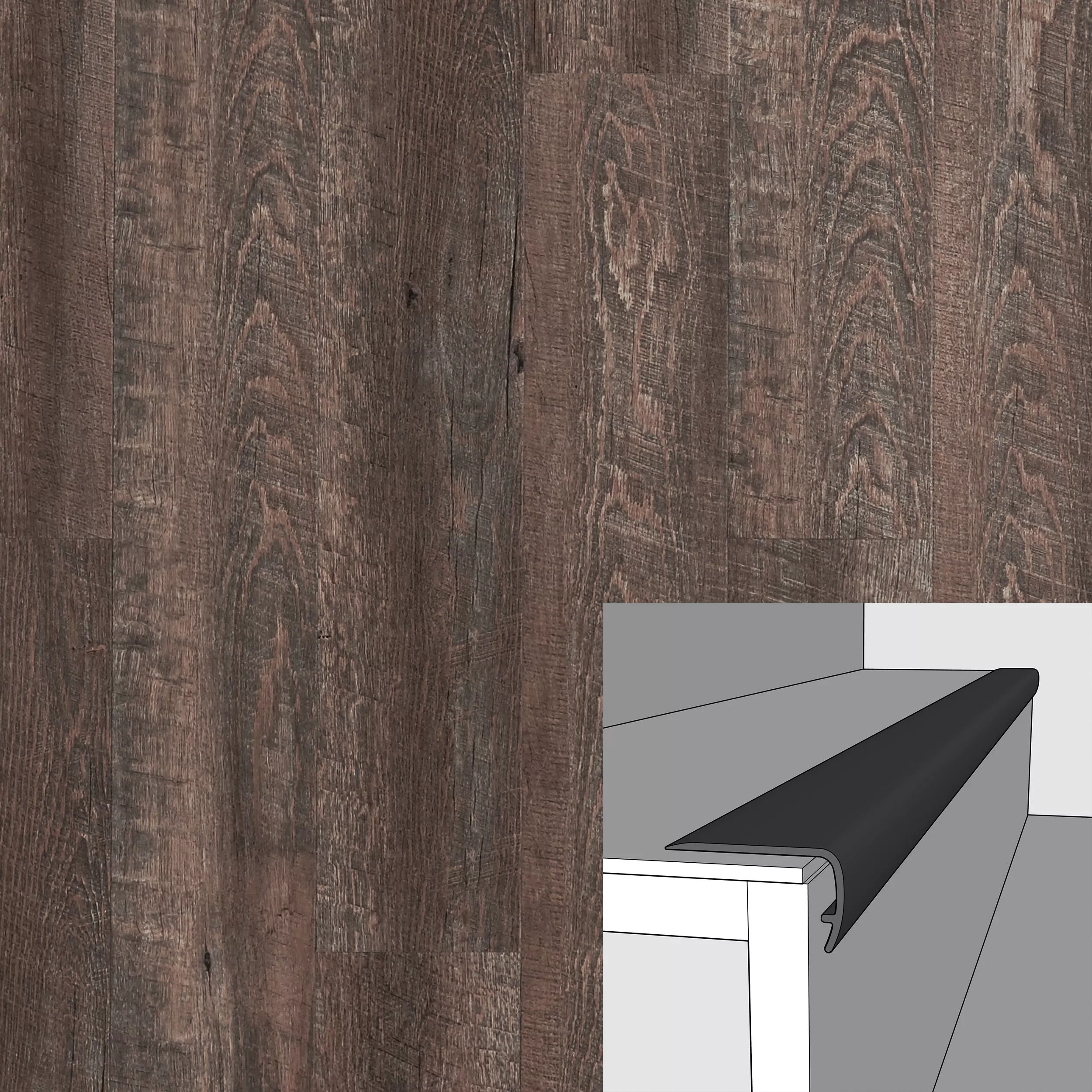 Color 5660F 94 in. Vinyl Overlapping Stair Nose
