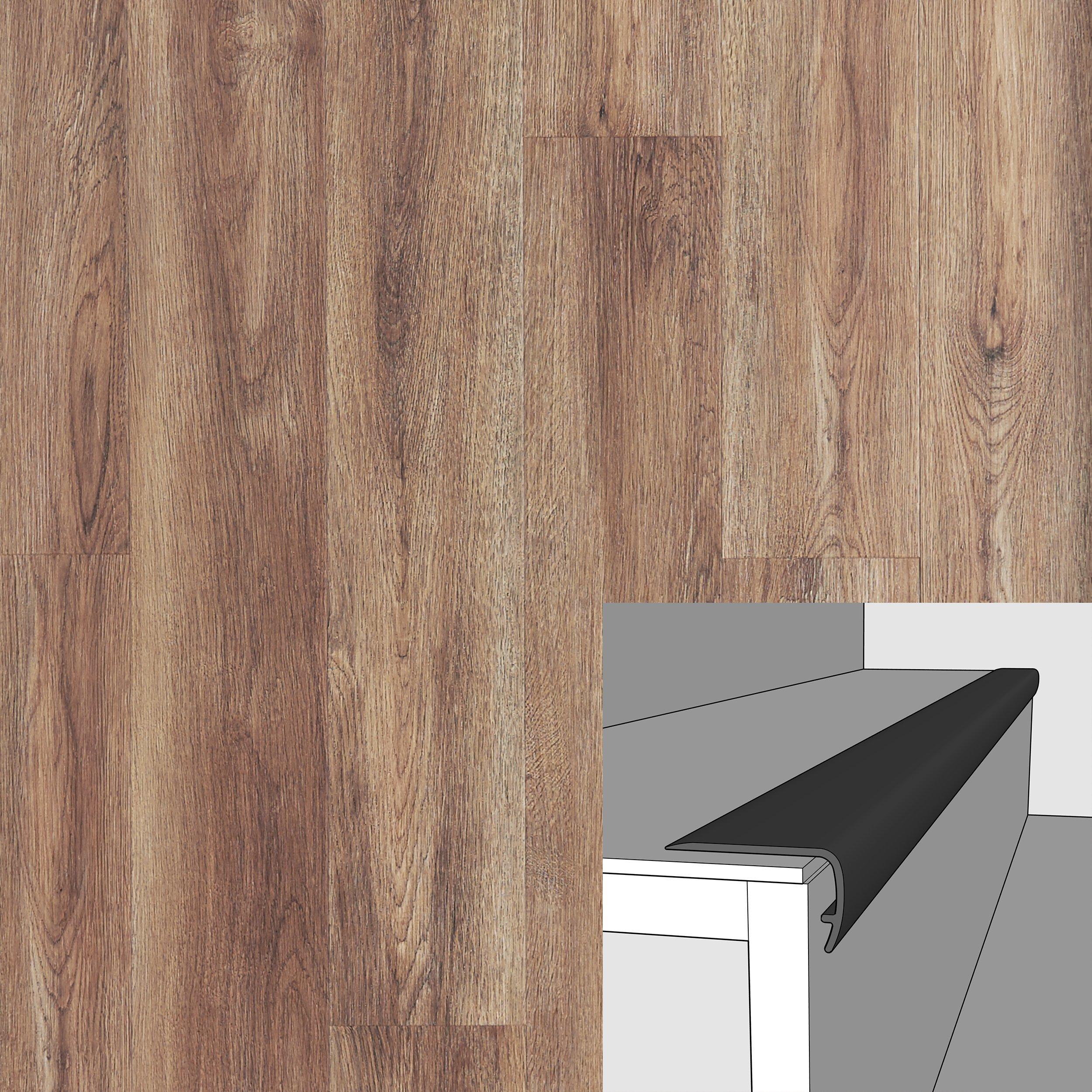 Color 5500F 94 in. Vinyl Overlapping Stair Nose