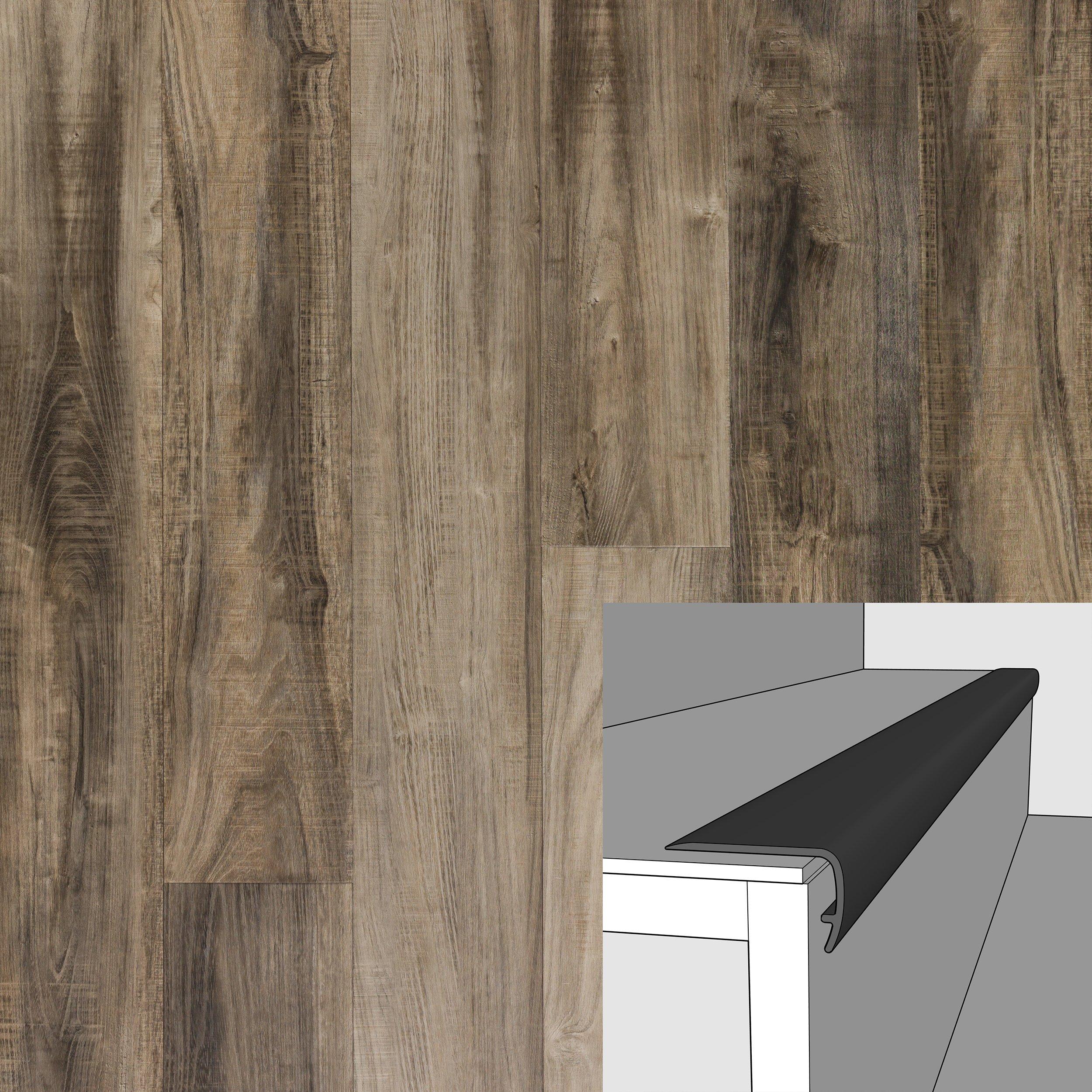 Color 5180F 94 in. Vinyl Overlapping Stair Nose