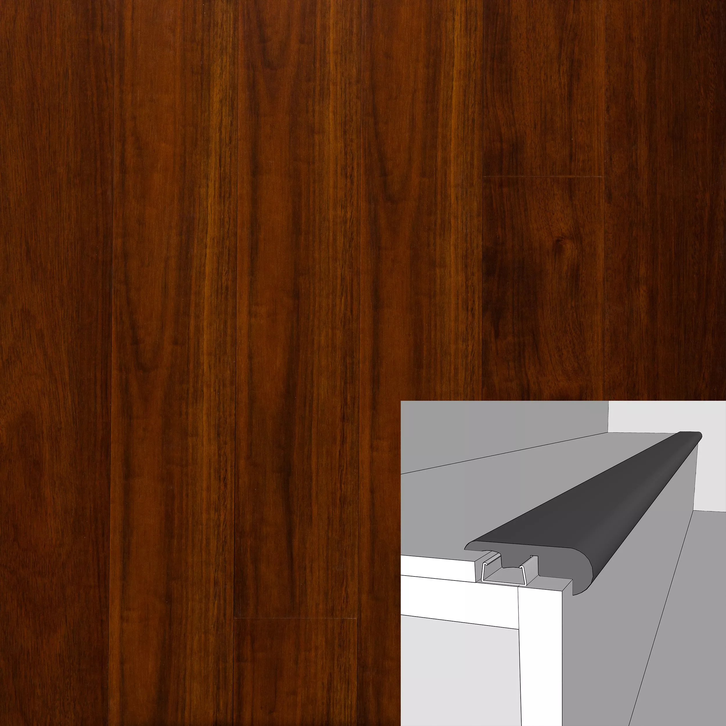 Color 1480F 94 in. Laminate Overlapping Stair Nose